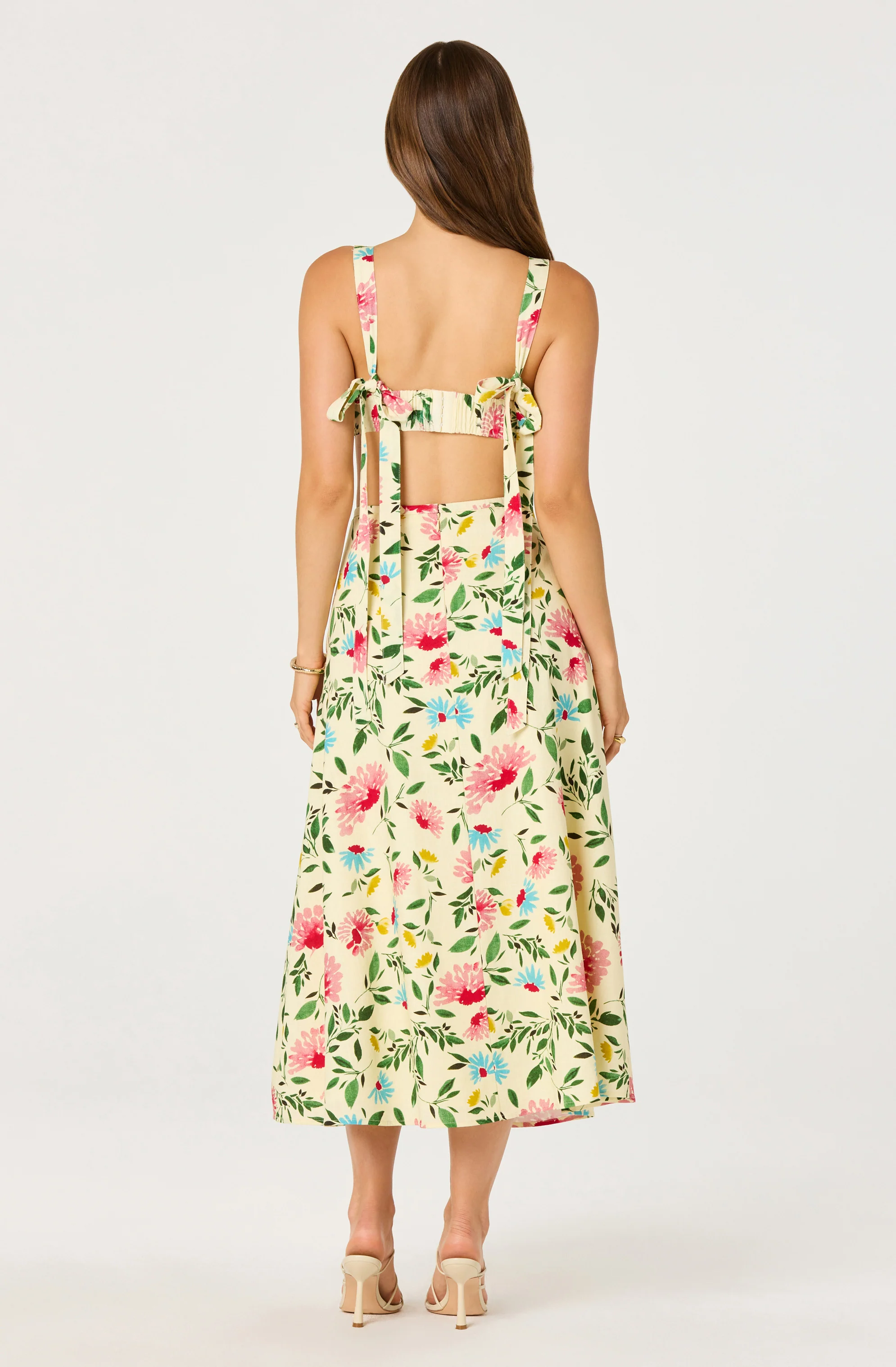 Myria Print Linen A-Line Midi Skirt - Image 15
