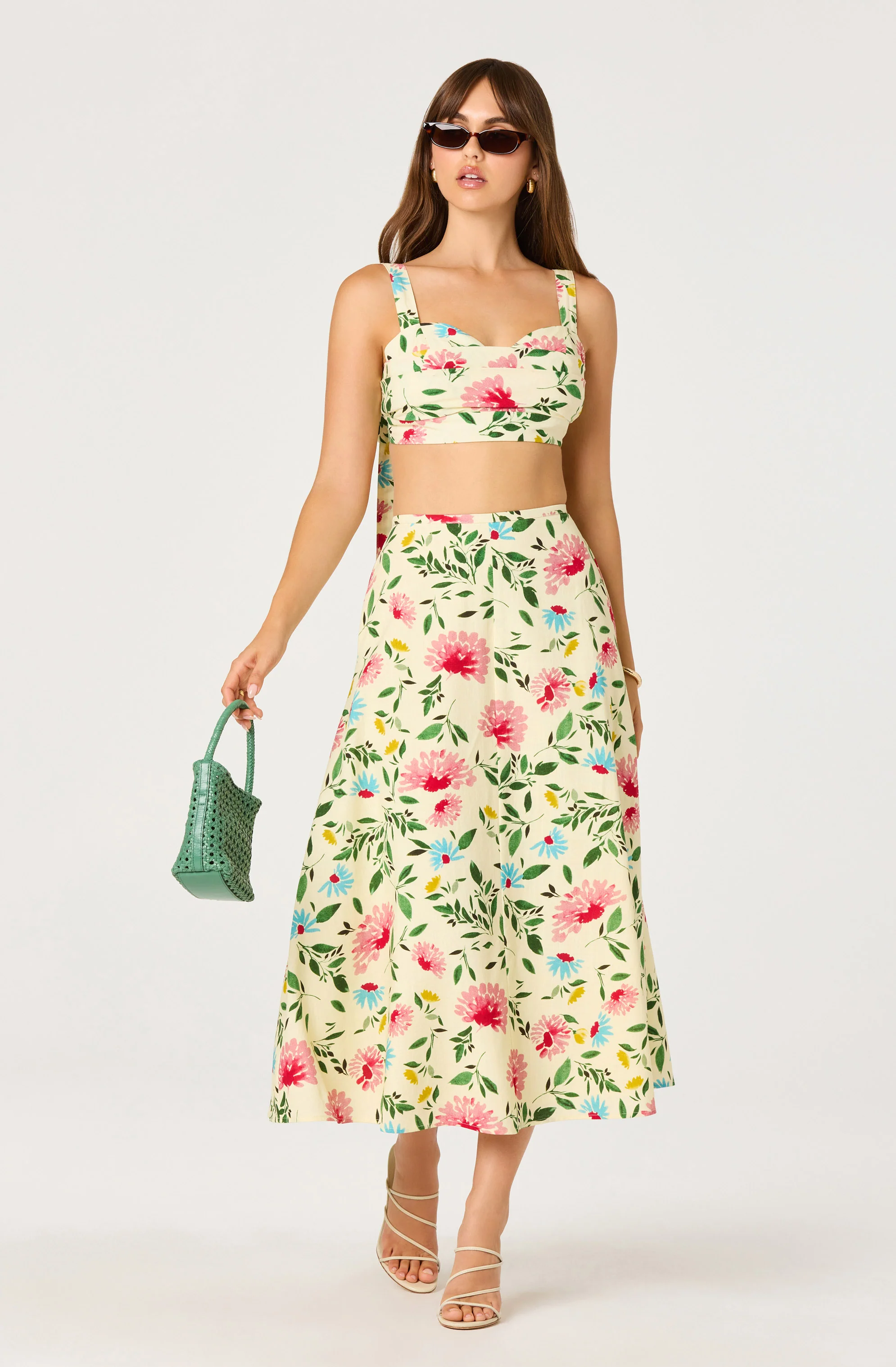 Myria Print Linen A-Line Midi Skirt - Image 18