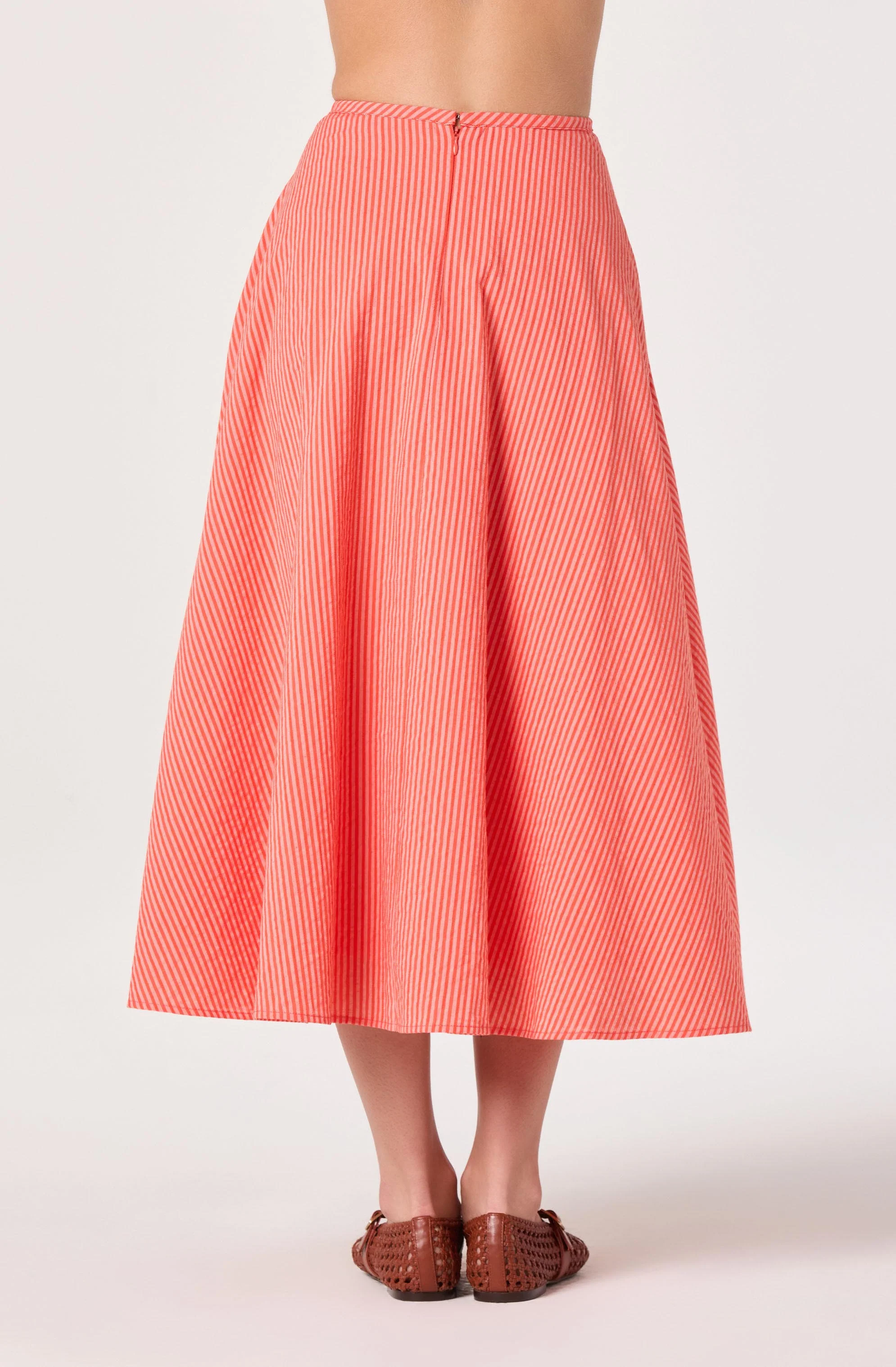 Myria Print Linen A-Line Midi Skirt - Image 5