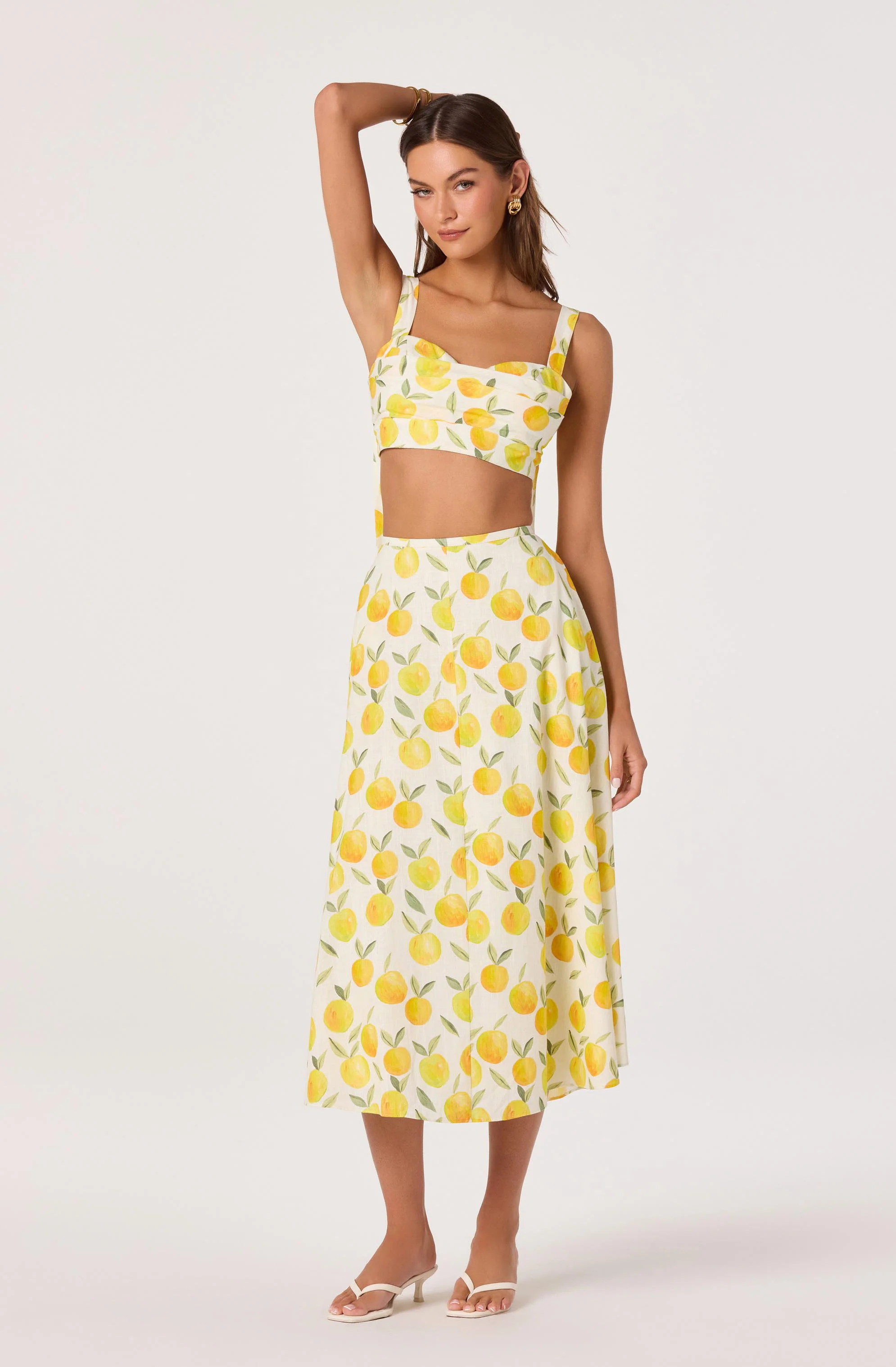 Myria Print Linen A-Line Midi Skirt - Image 8