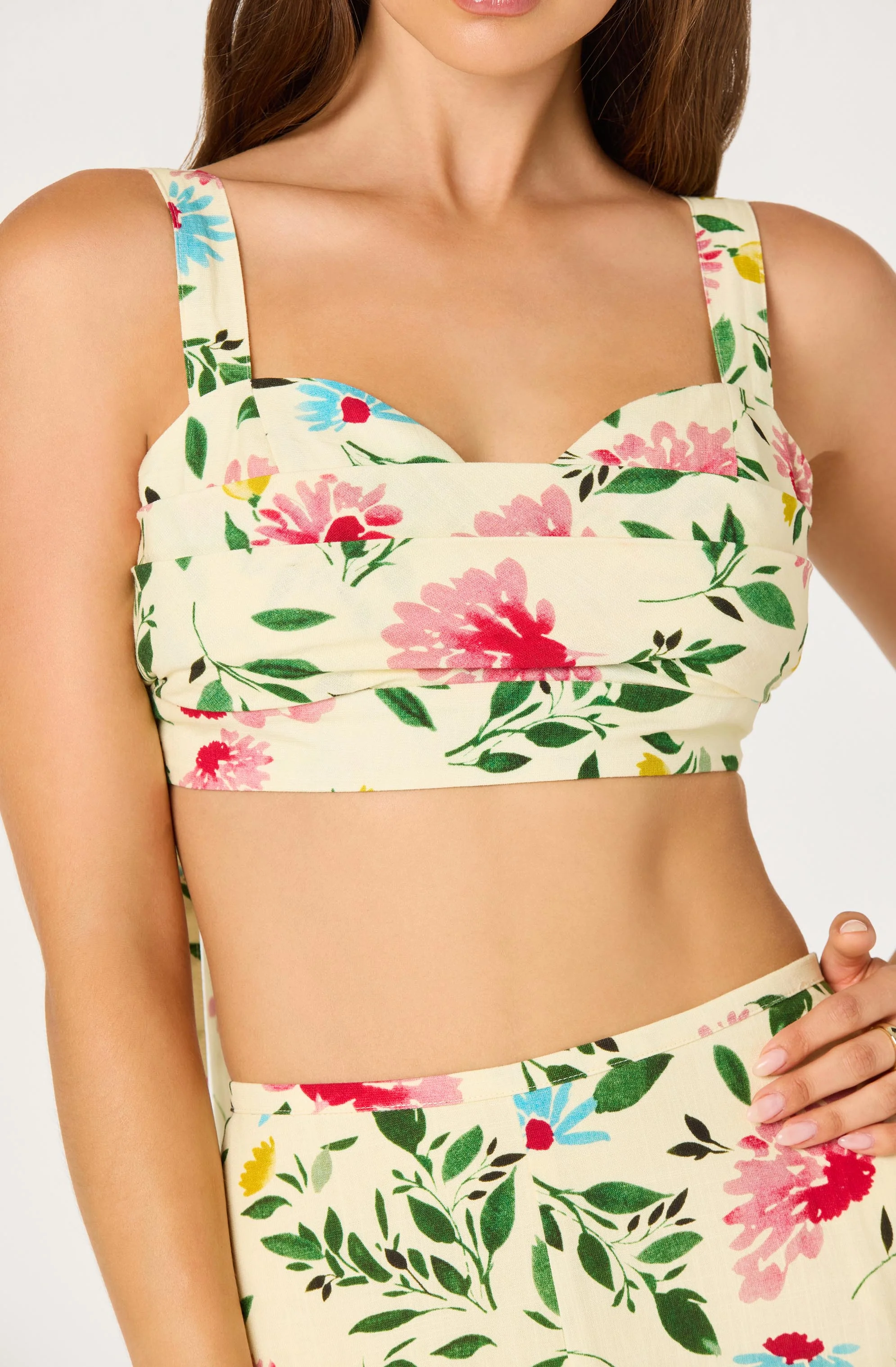 Myria Print Tie-Strap Cropped Bustier Top - Image 11