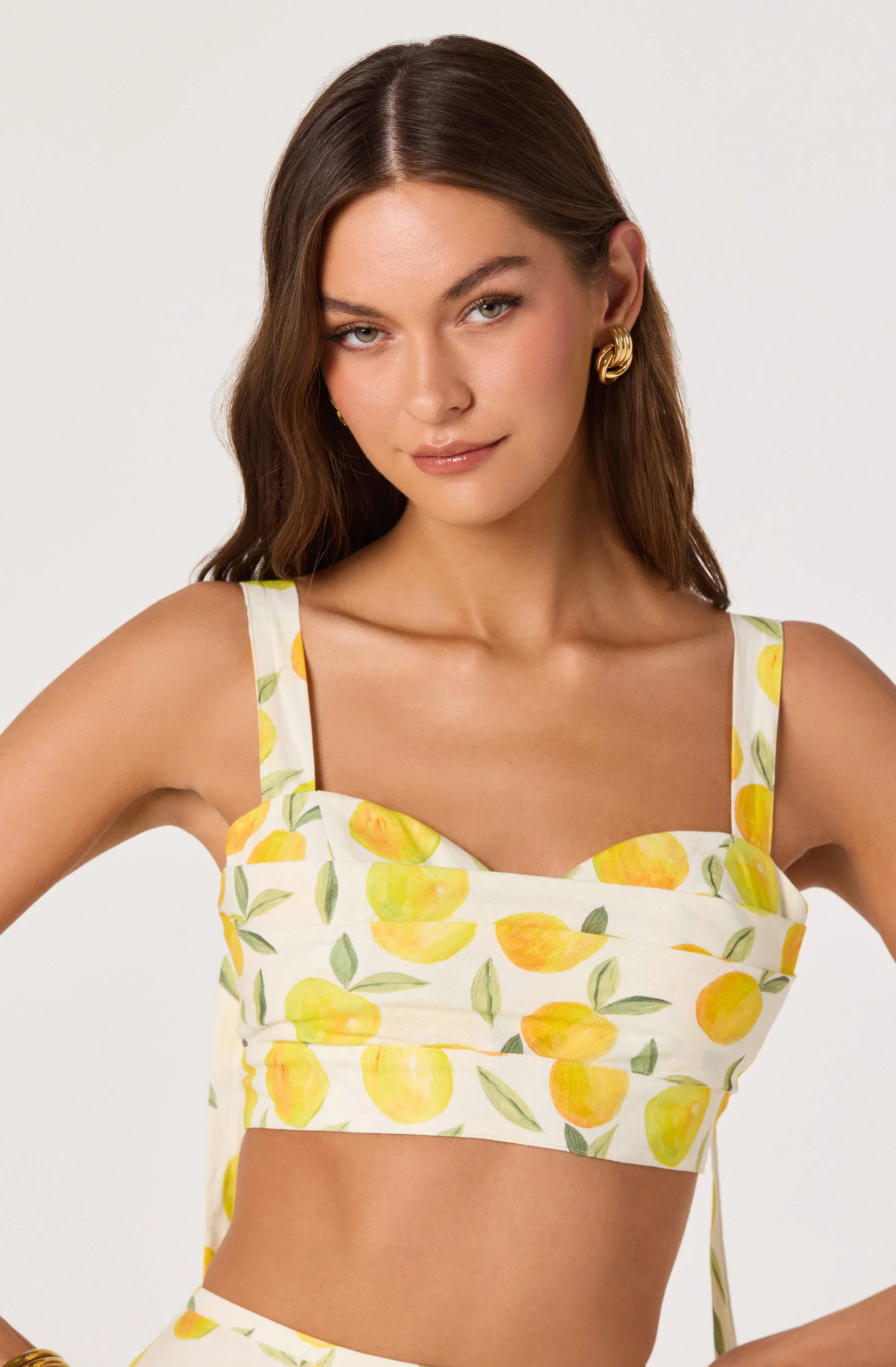 Myria Print Tie-Strap Cropped Bustier Top - Image 4