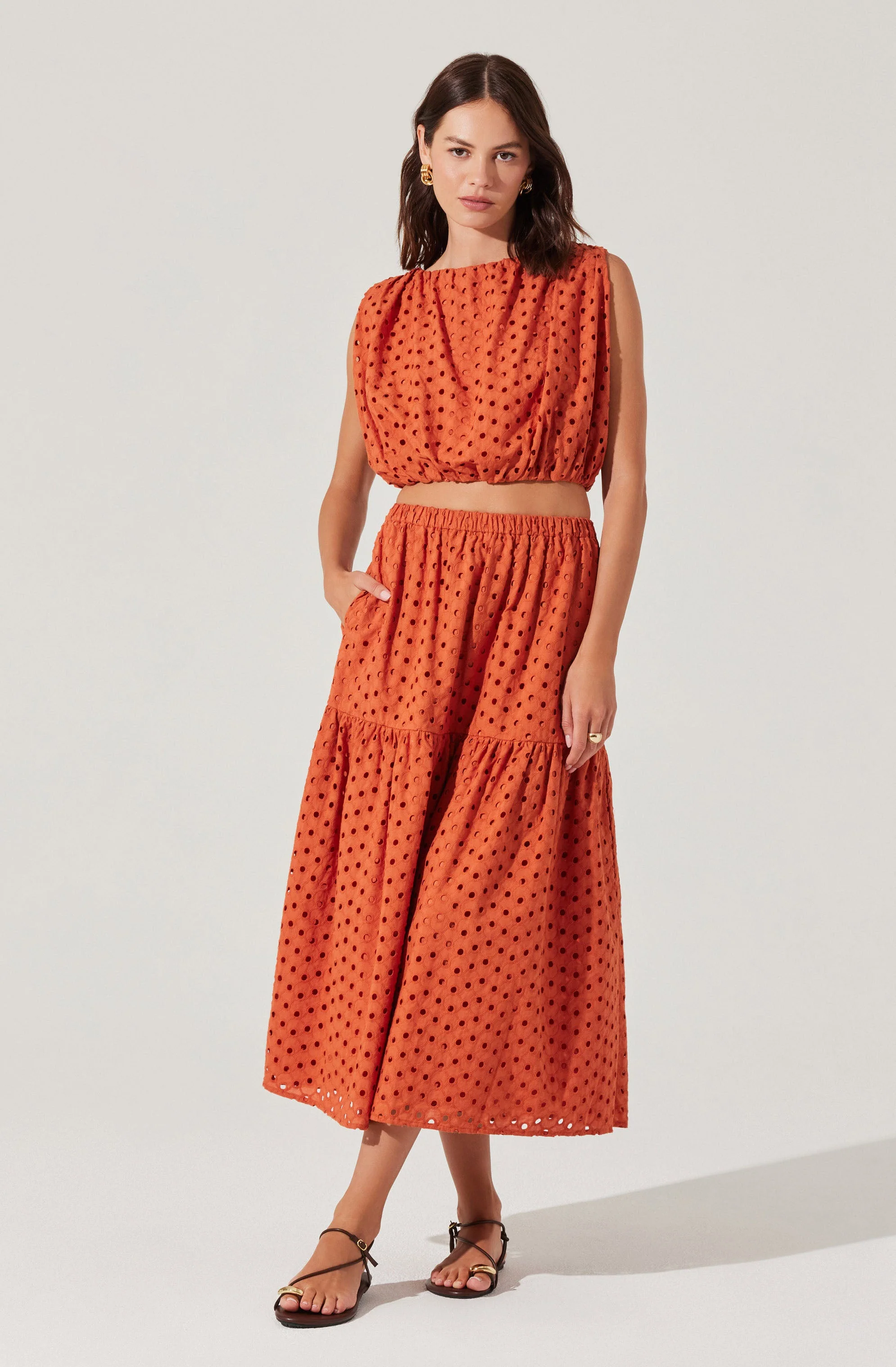 Nalley Eyelet Crop Top - Image 3