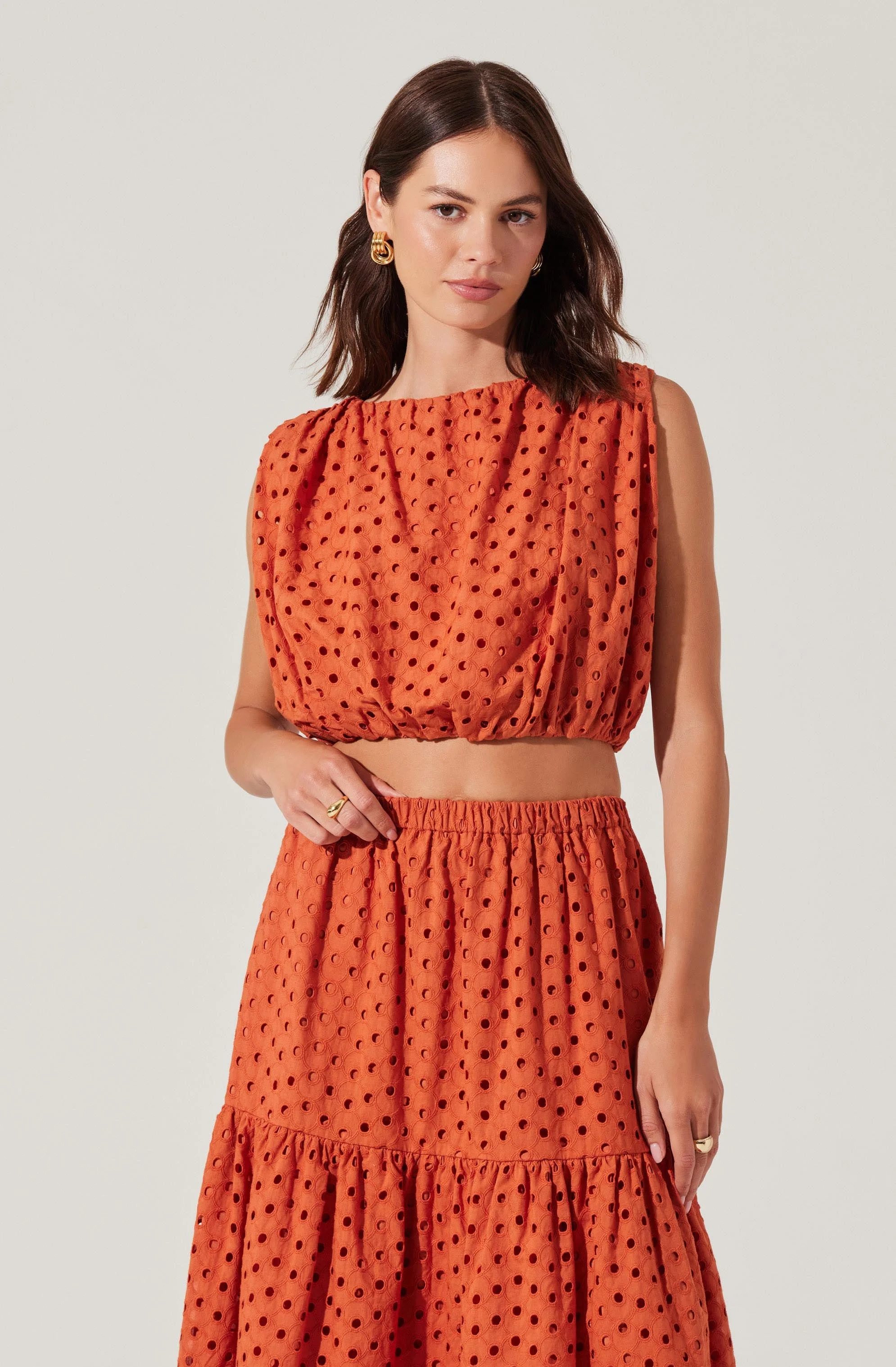 Nalley Eyelet Crop Top - Image 5