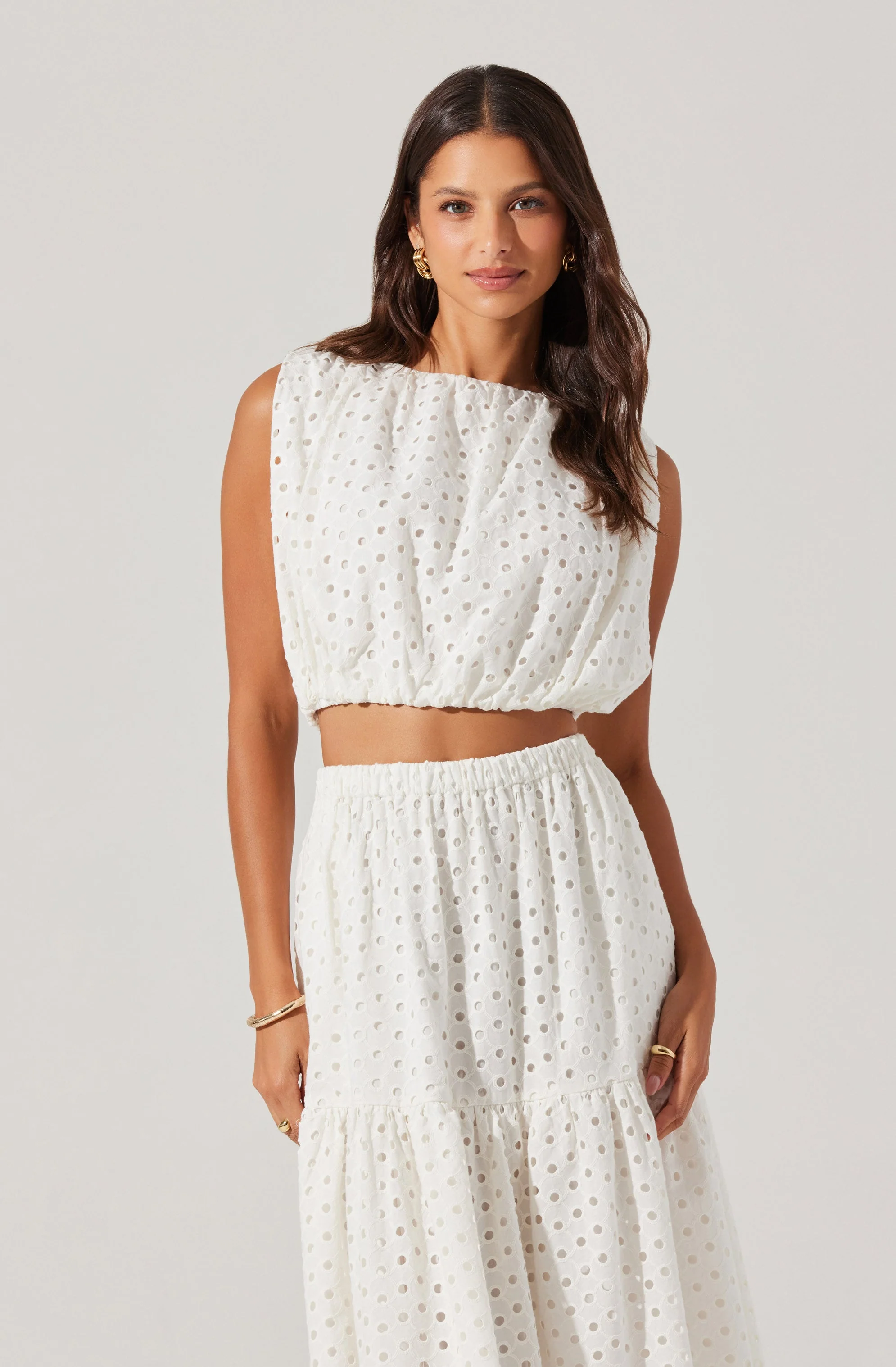 Nalley Eyelet Crop Top - Image 8