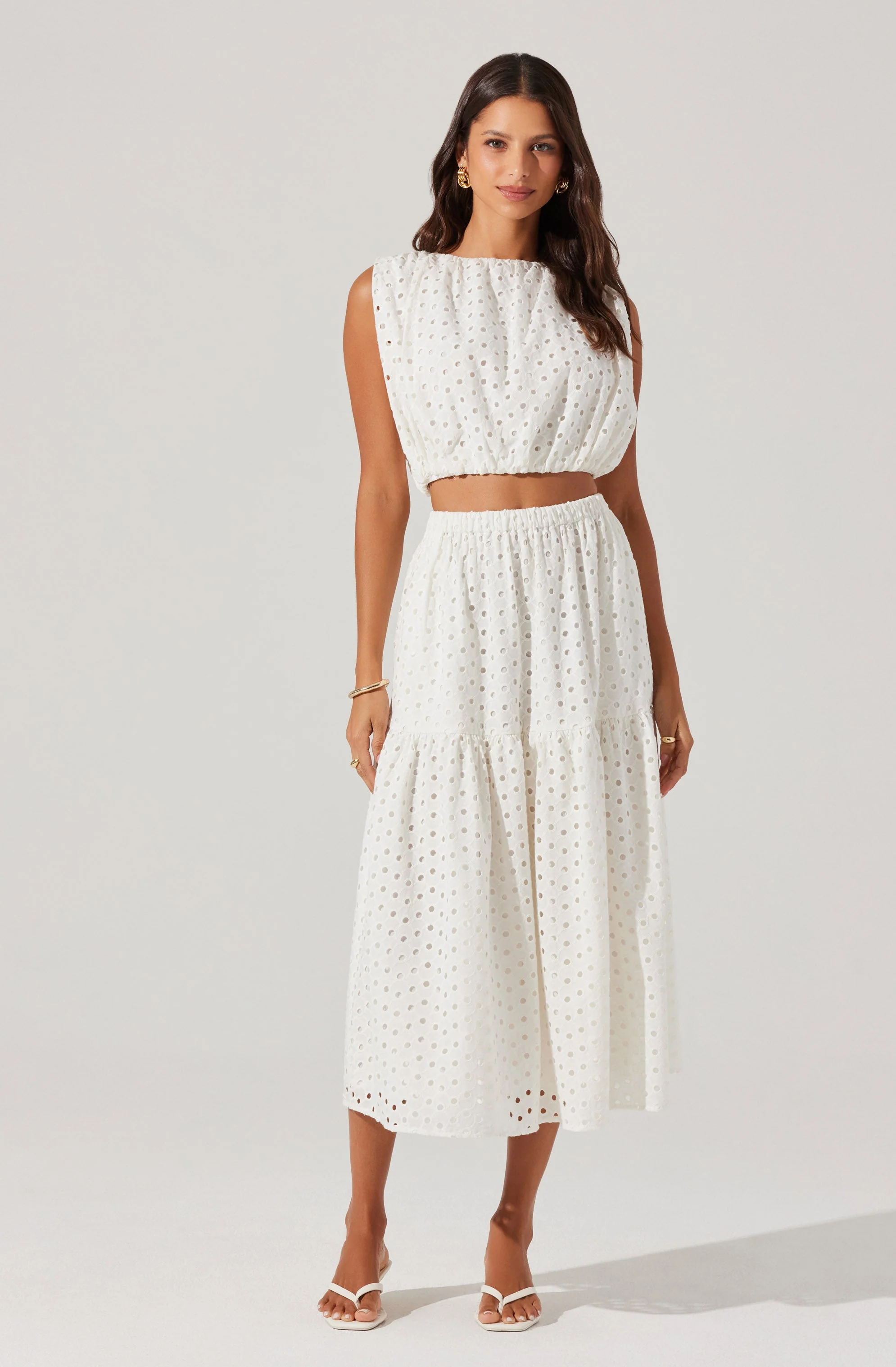Nalley Eyelet Crop Top - Image 9