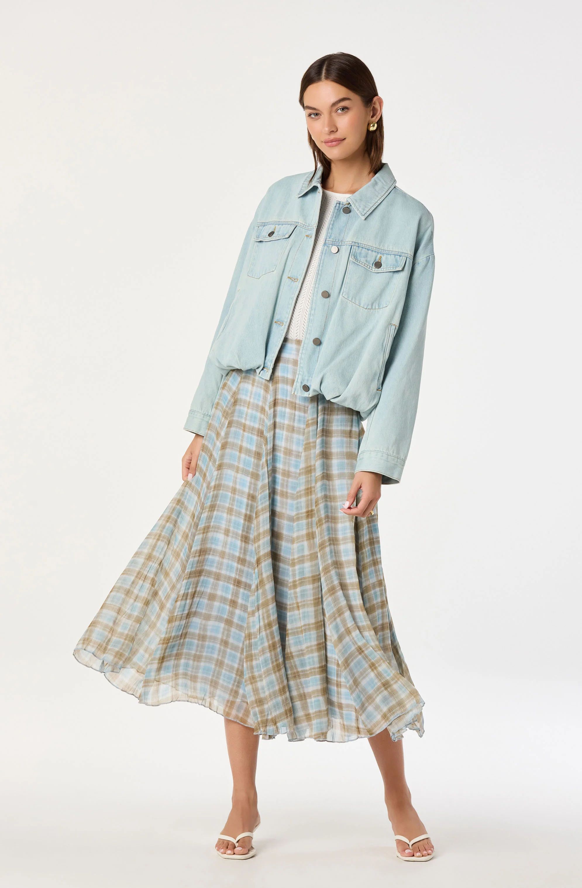 Nari Oversized Denim Bomber Jacket - Image 2