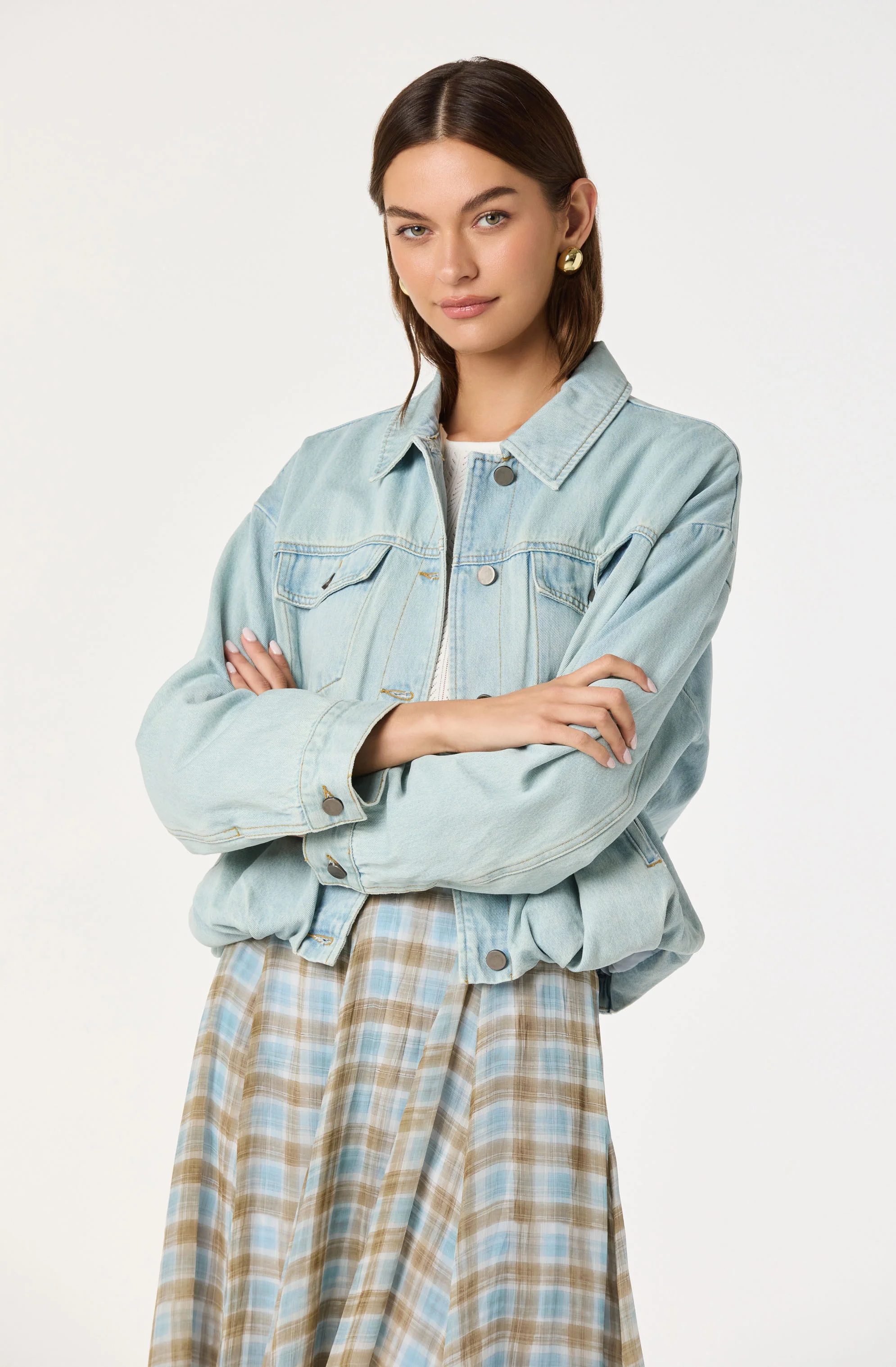 Nari Oversized Denim Bomber Jacket - Image 4