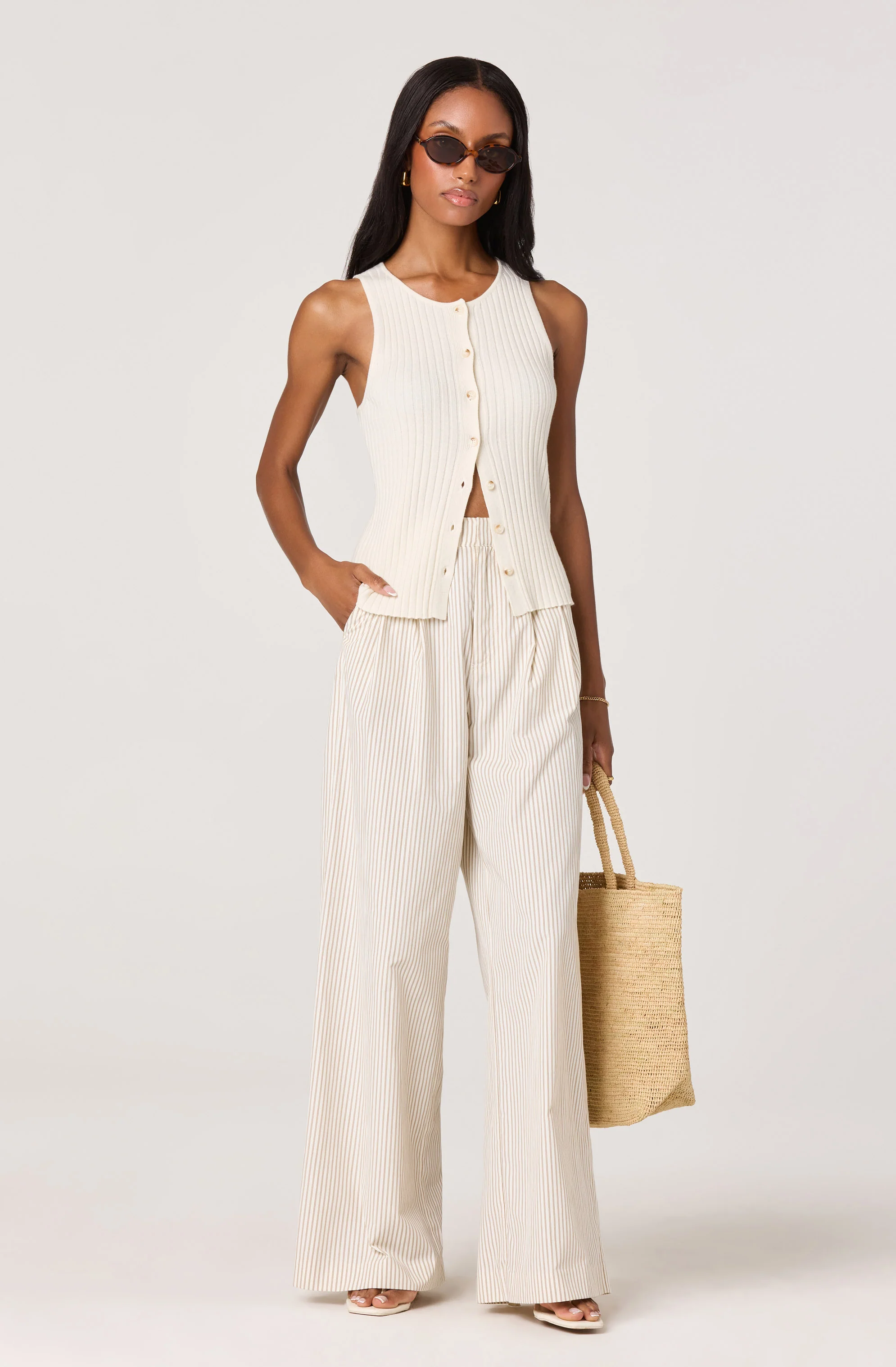 Neha Striped High-Rise Wide Leg Pants - Image 12