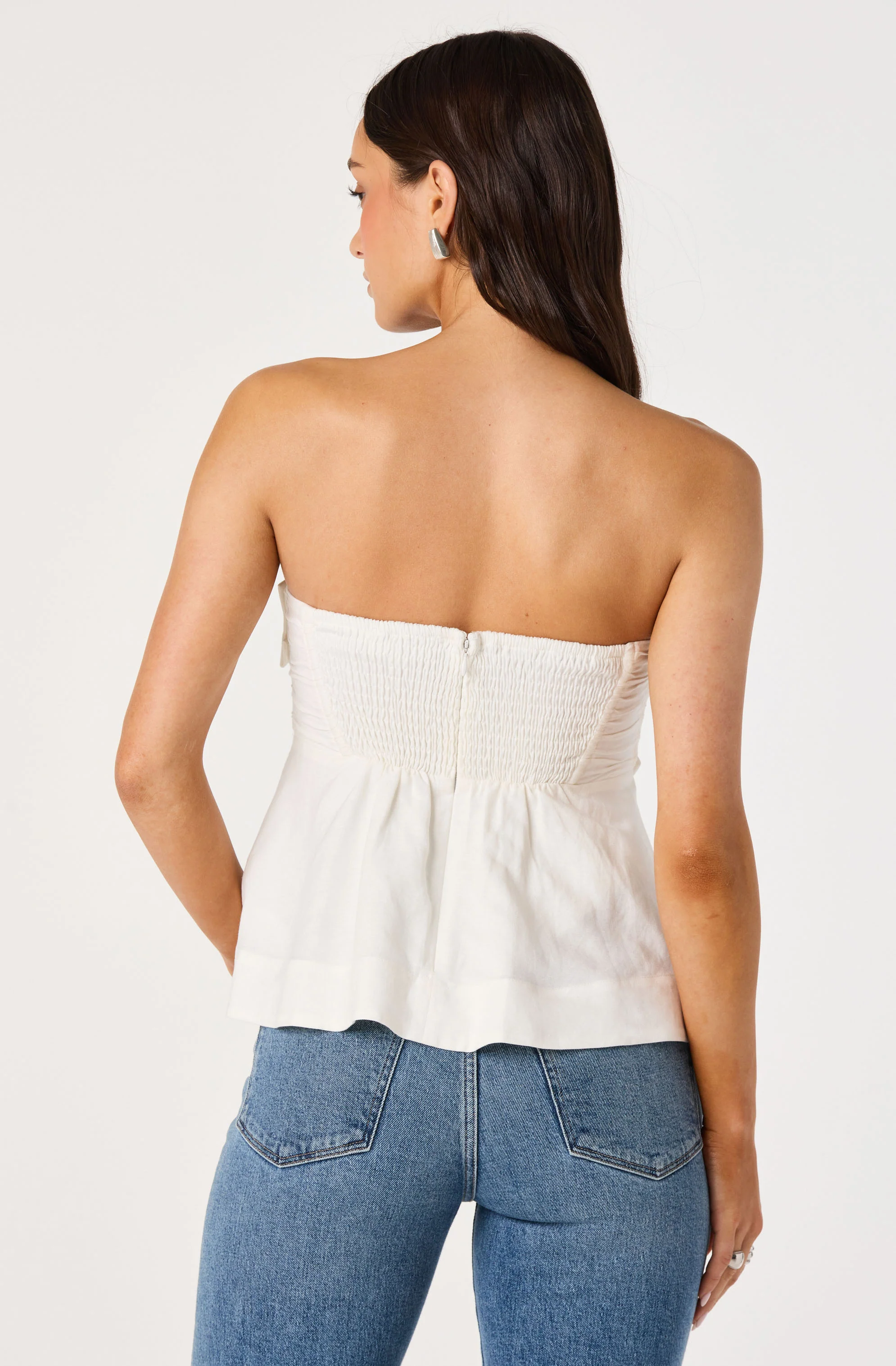 Nerina Twist-Knot Strapless Peplum Top - Image 4