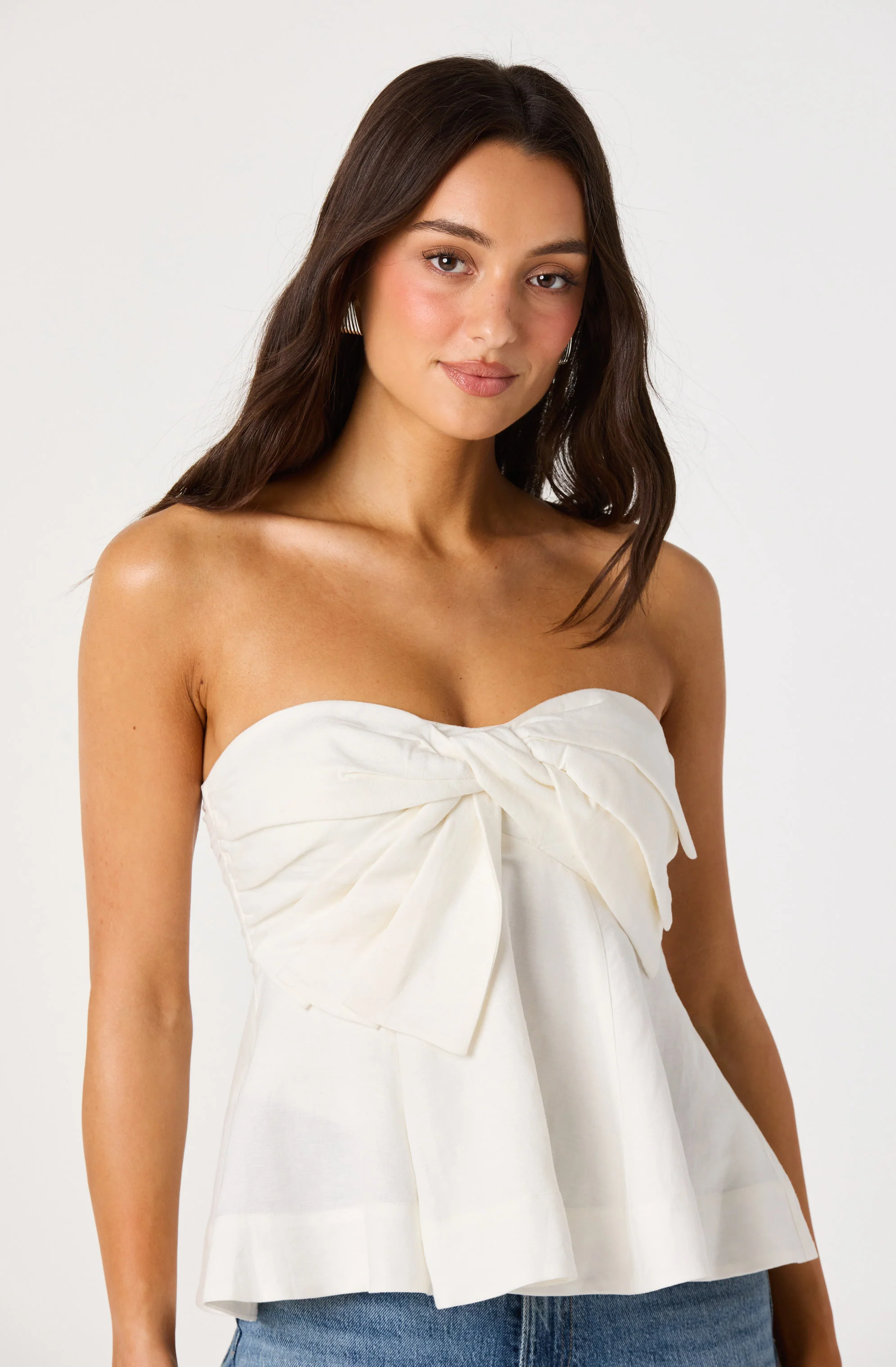 Nerina Twist-Knot Strapless Peplum Top - Image 5