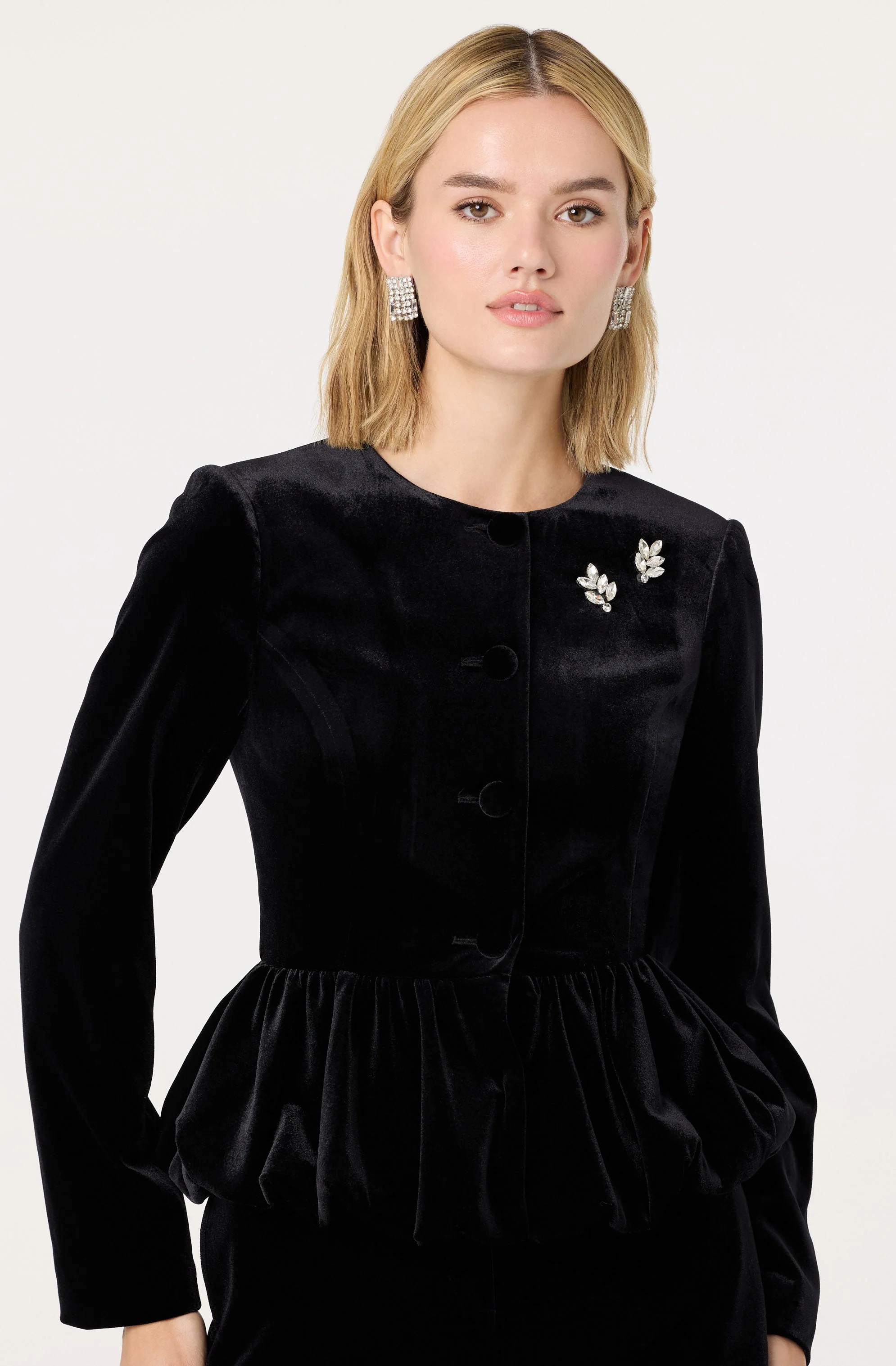 Nicolle Velvet Peplum Jacket - Image 3