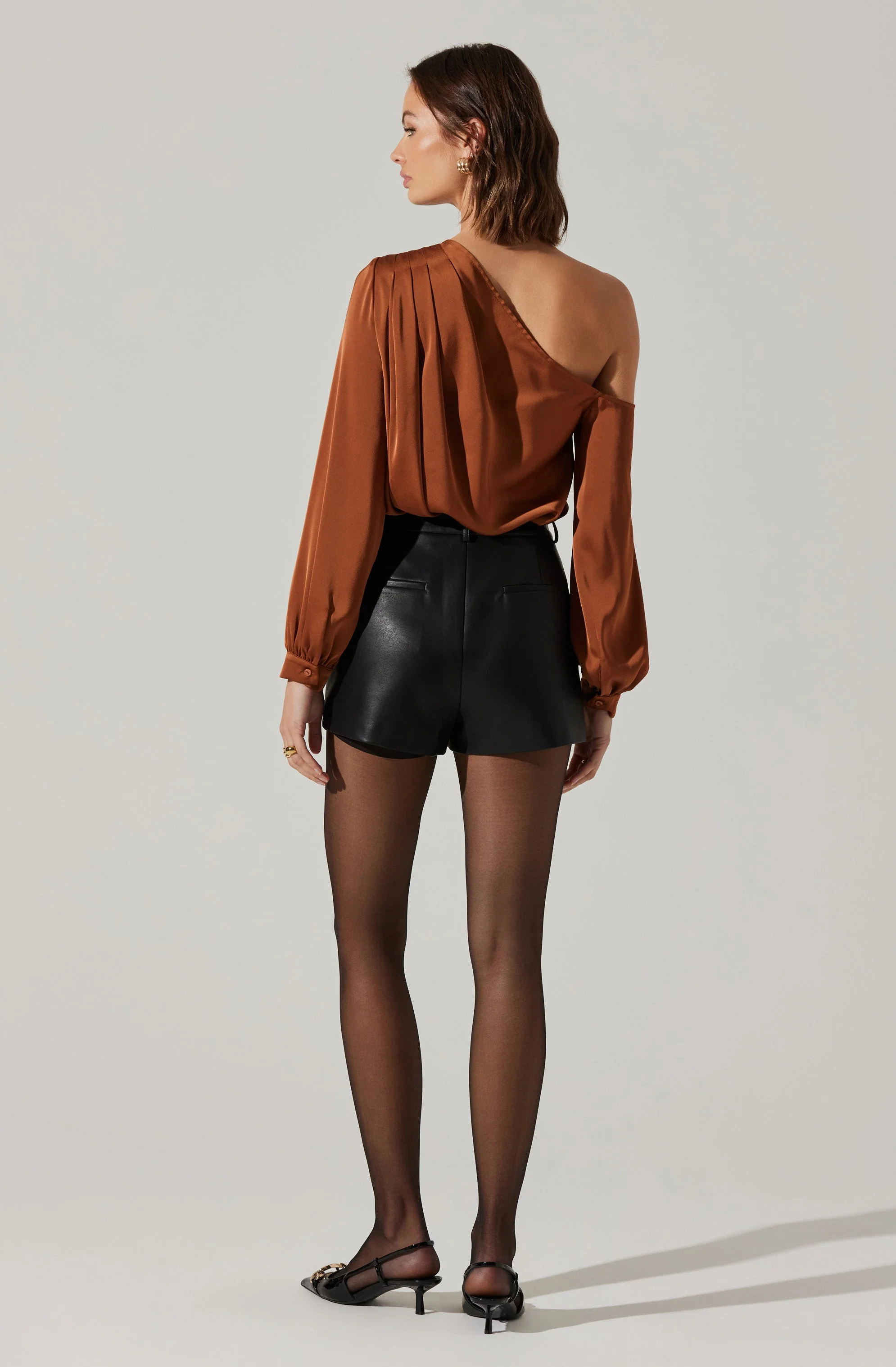Nieves Satin One Shoulder Top - Image 10