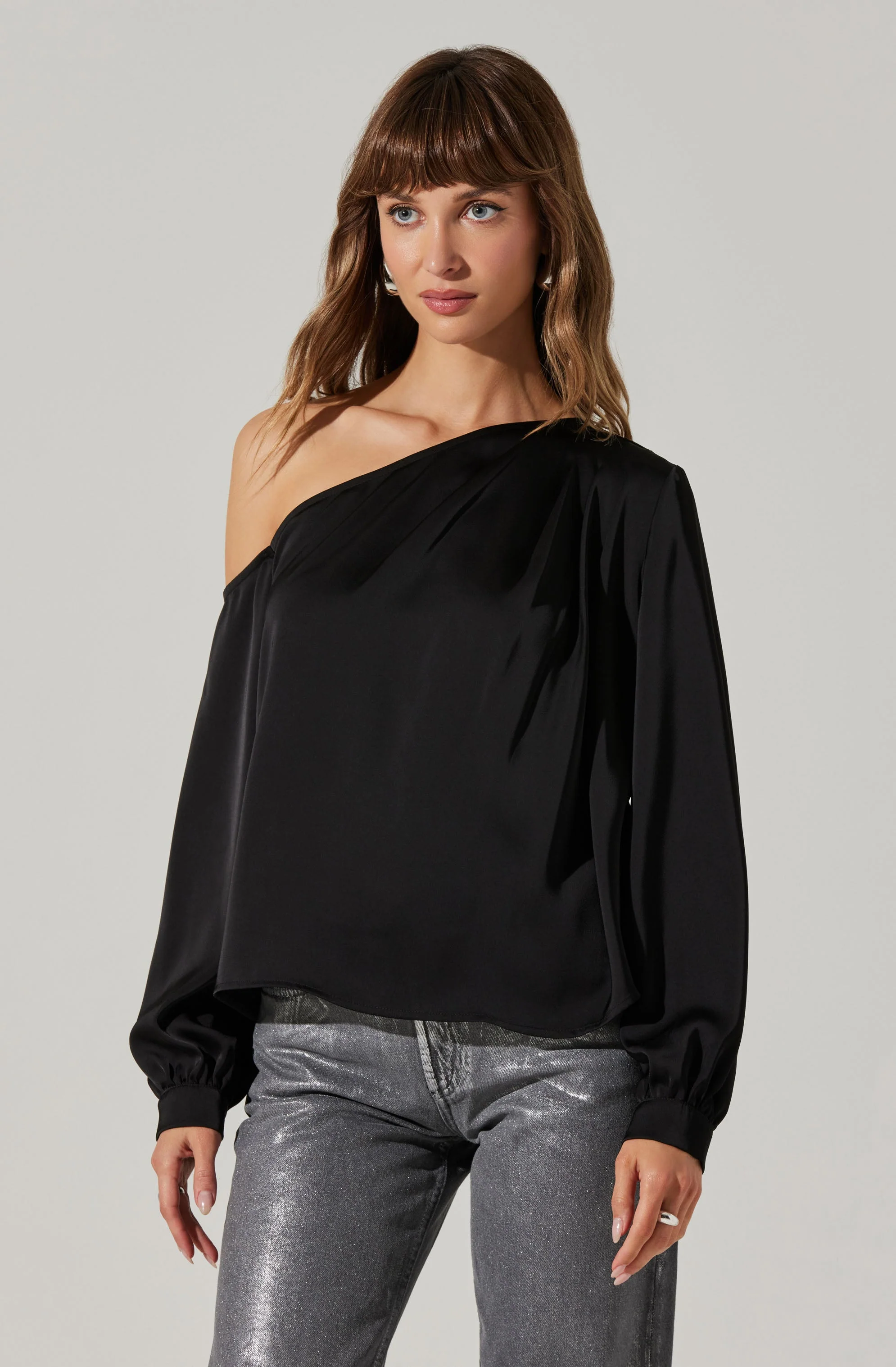Nieves Satin One Shoulder Top - Image 3