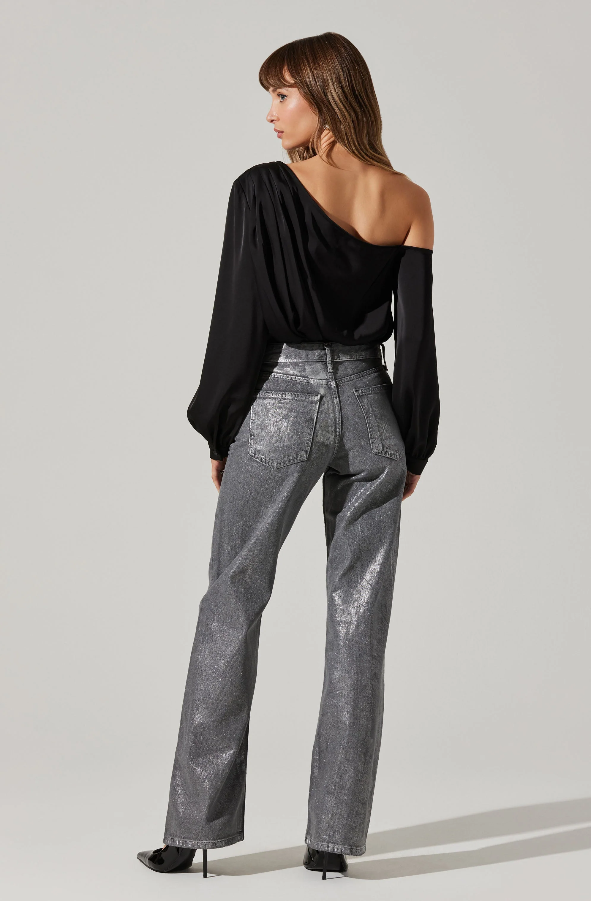 Nieves Satin One Shoulder Top - Image 4