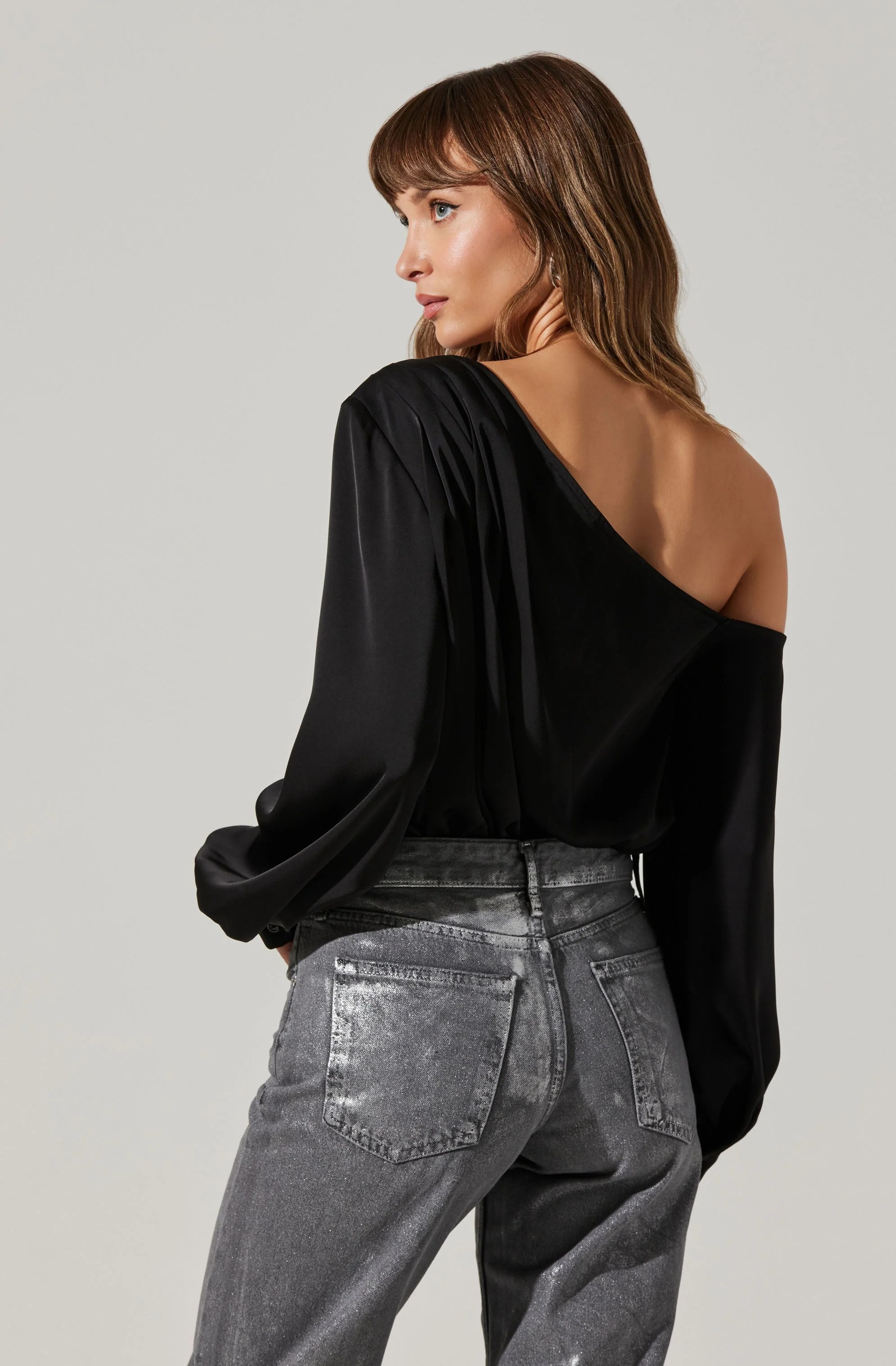 Nieves Satin One Shoulder Top - Image 6