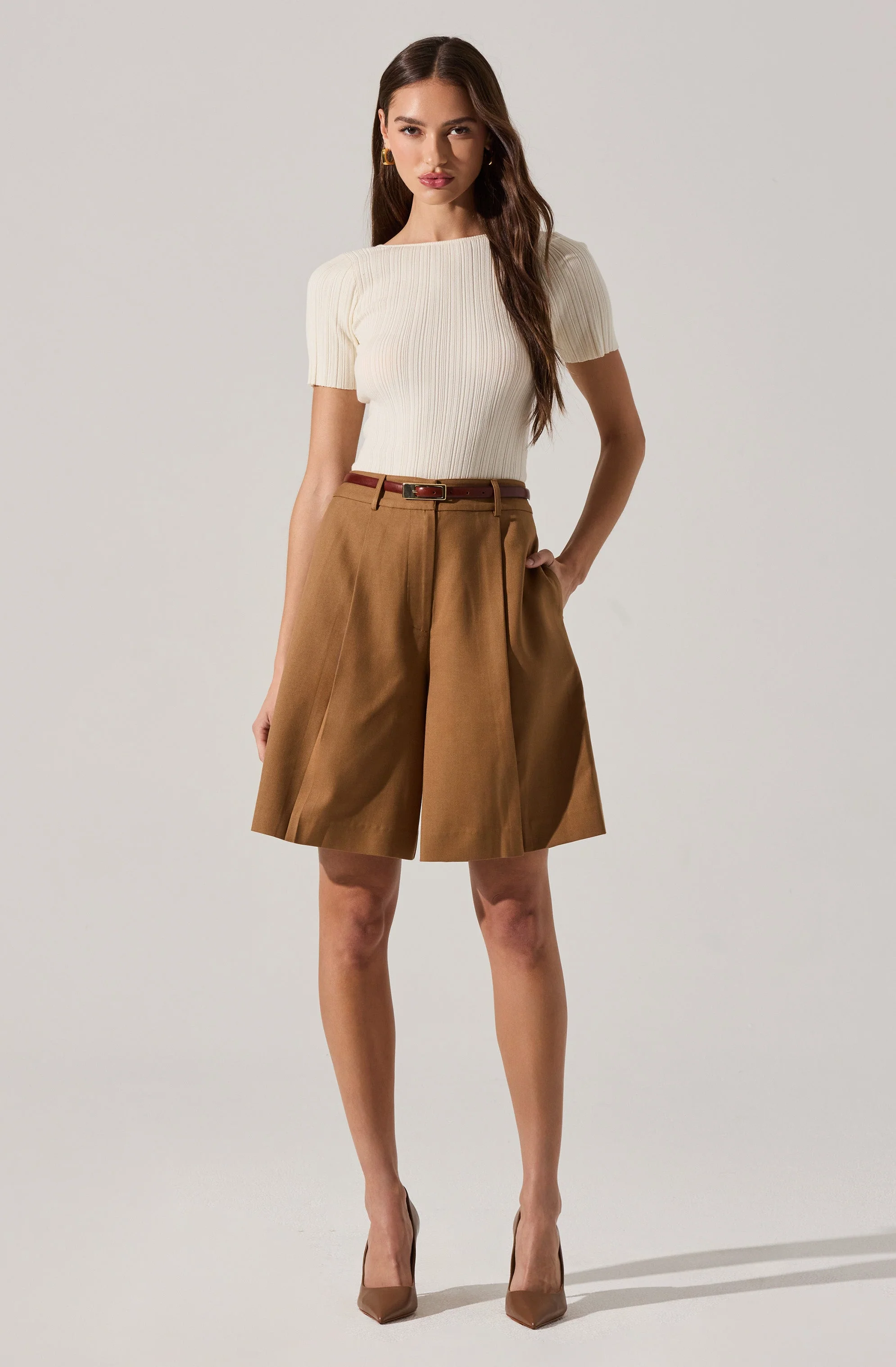Nikola Ribbed Knit Sweater Top - Image 12