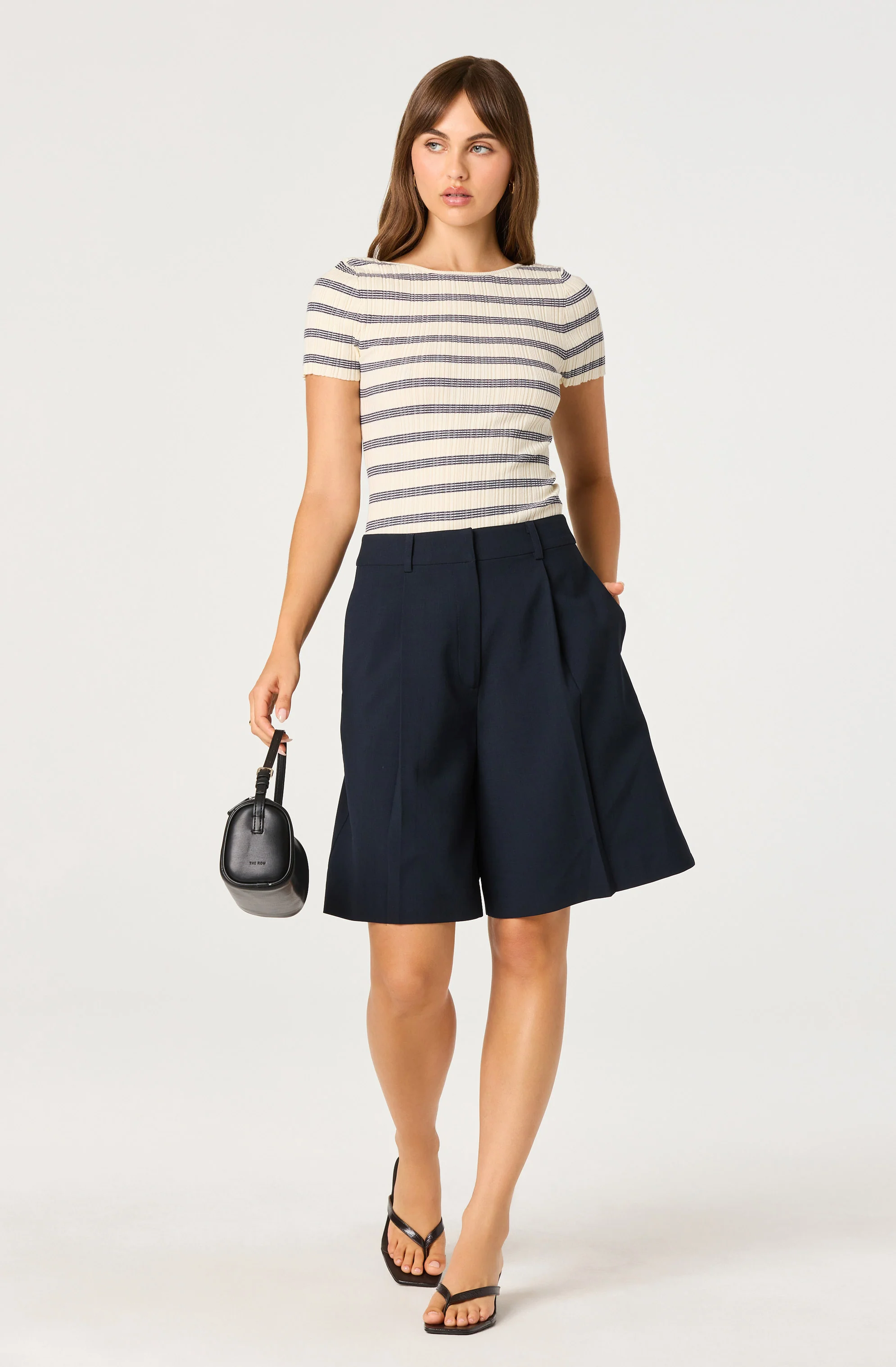 Nikola Striped Ribbed Scoop Back Sweater Top - Image 3
