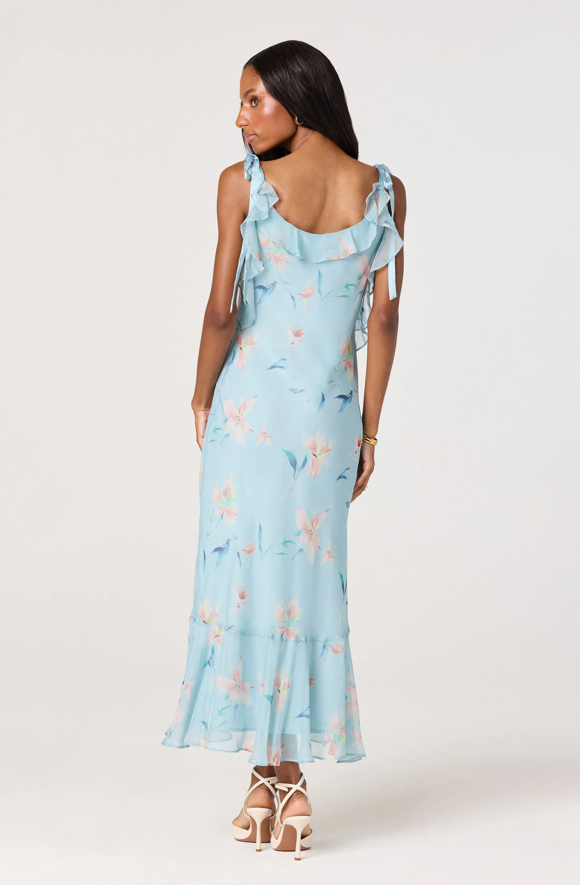 Nissa Floral Ruffle Midi Dress - Image 10