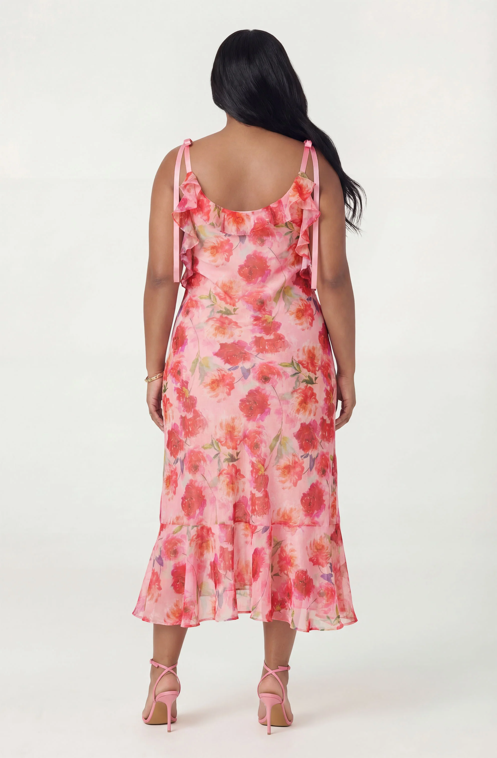 Nissa Floral Ruffle Midi Dress - Image 14