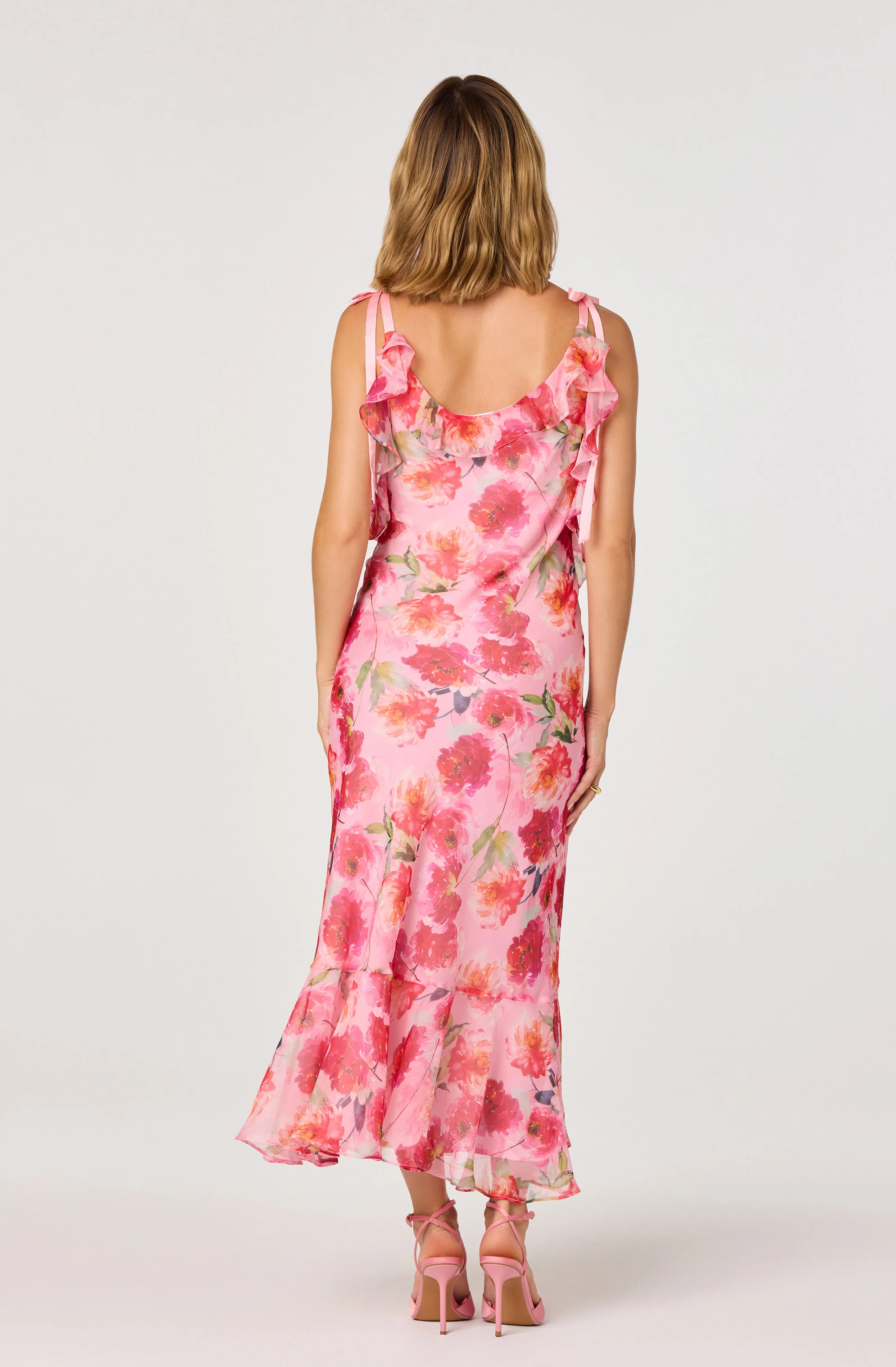 Nissa Floral Ruffle Midi Dress - Image 4