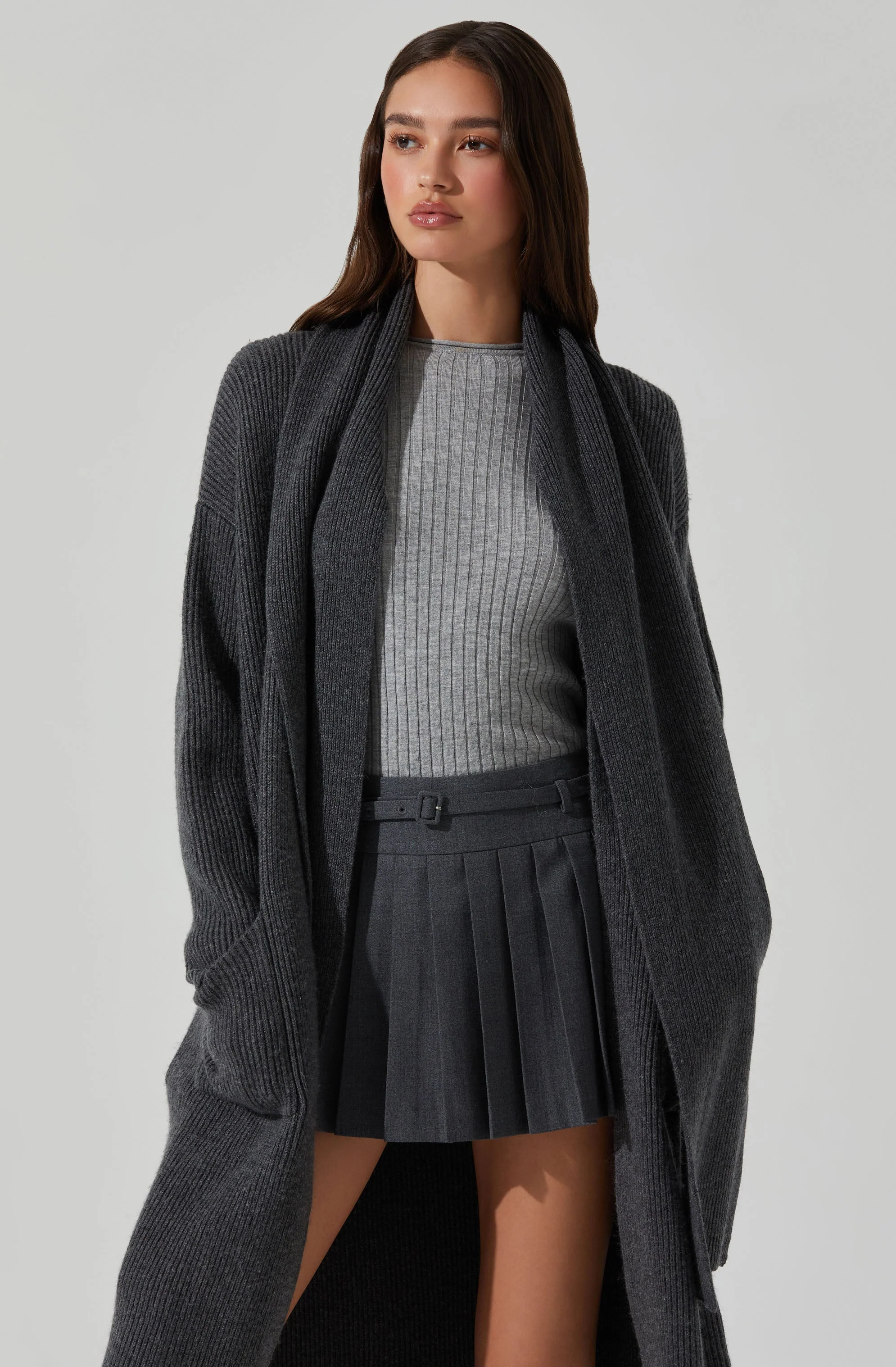 Noemi Ribbed Scarf Cardigan - Image 10