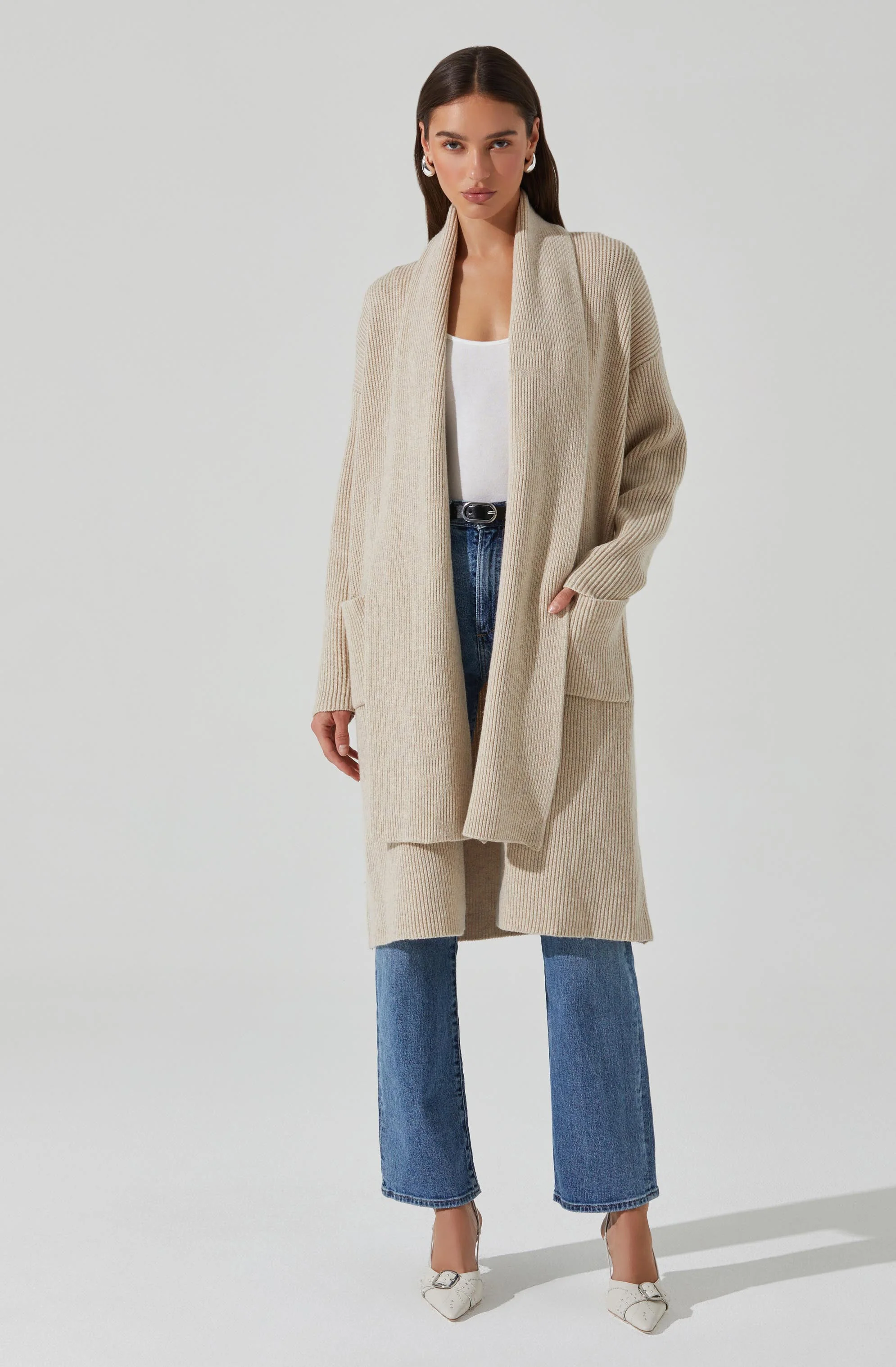 Noemi Ribbed Scarf Cardigan - Image 3