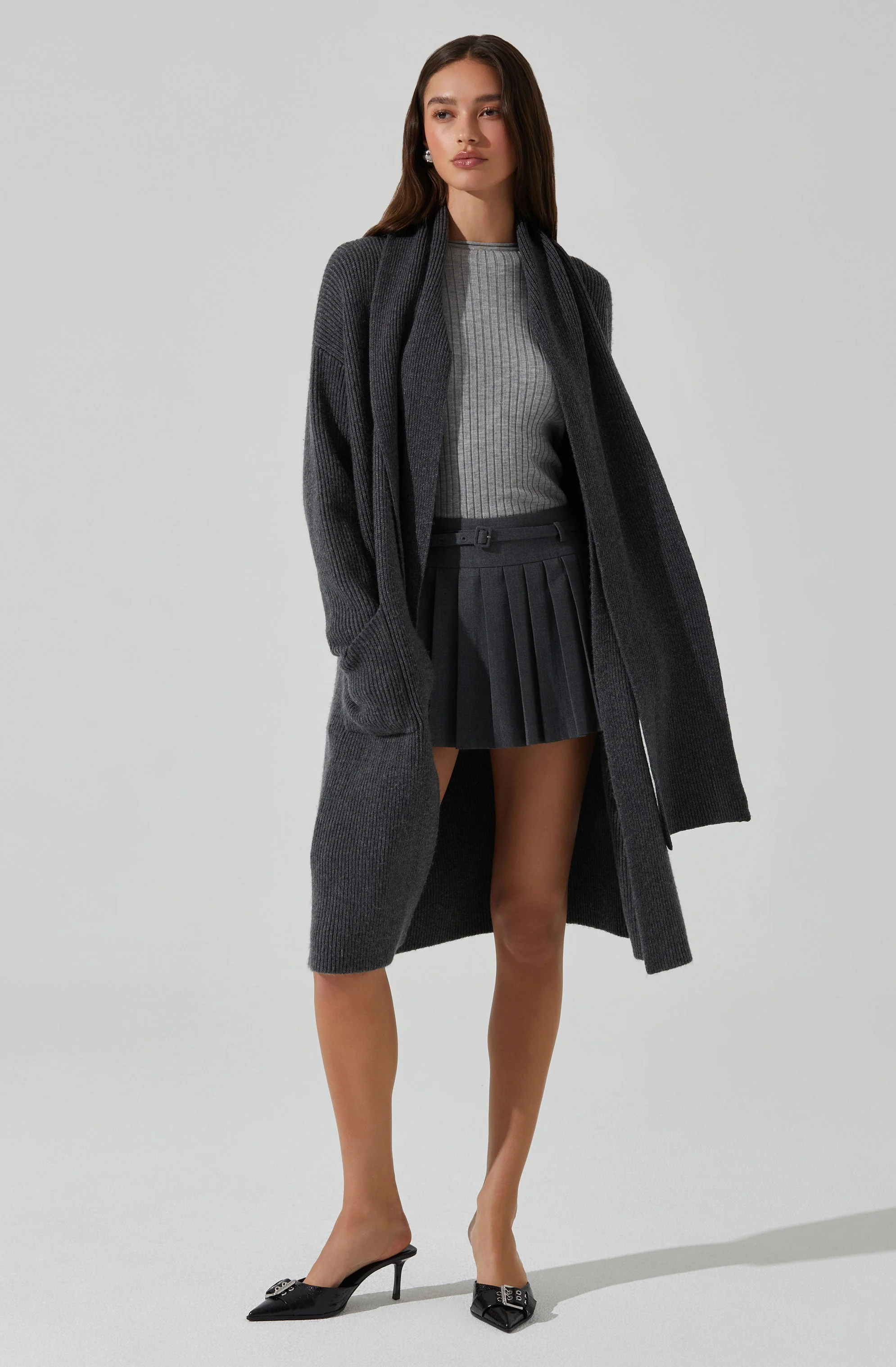 Noemi Ribbed Scarf Cardigan - Image 7
