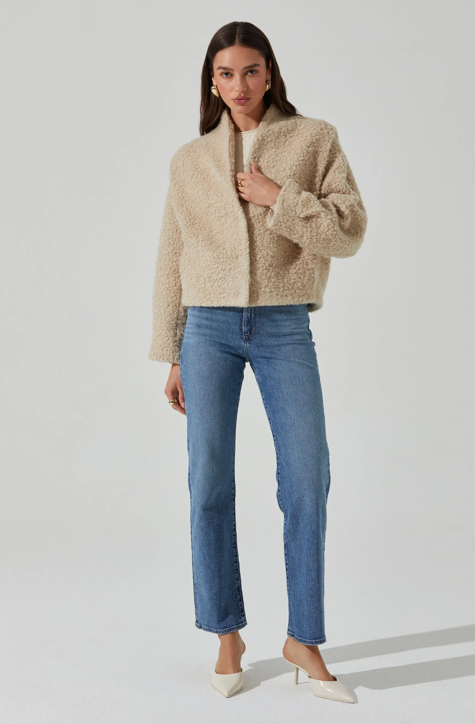 Nona Boxy Collarless Jacket - Image 2