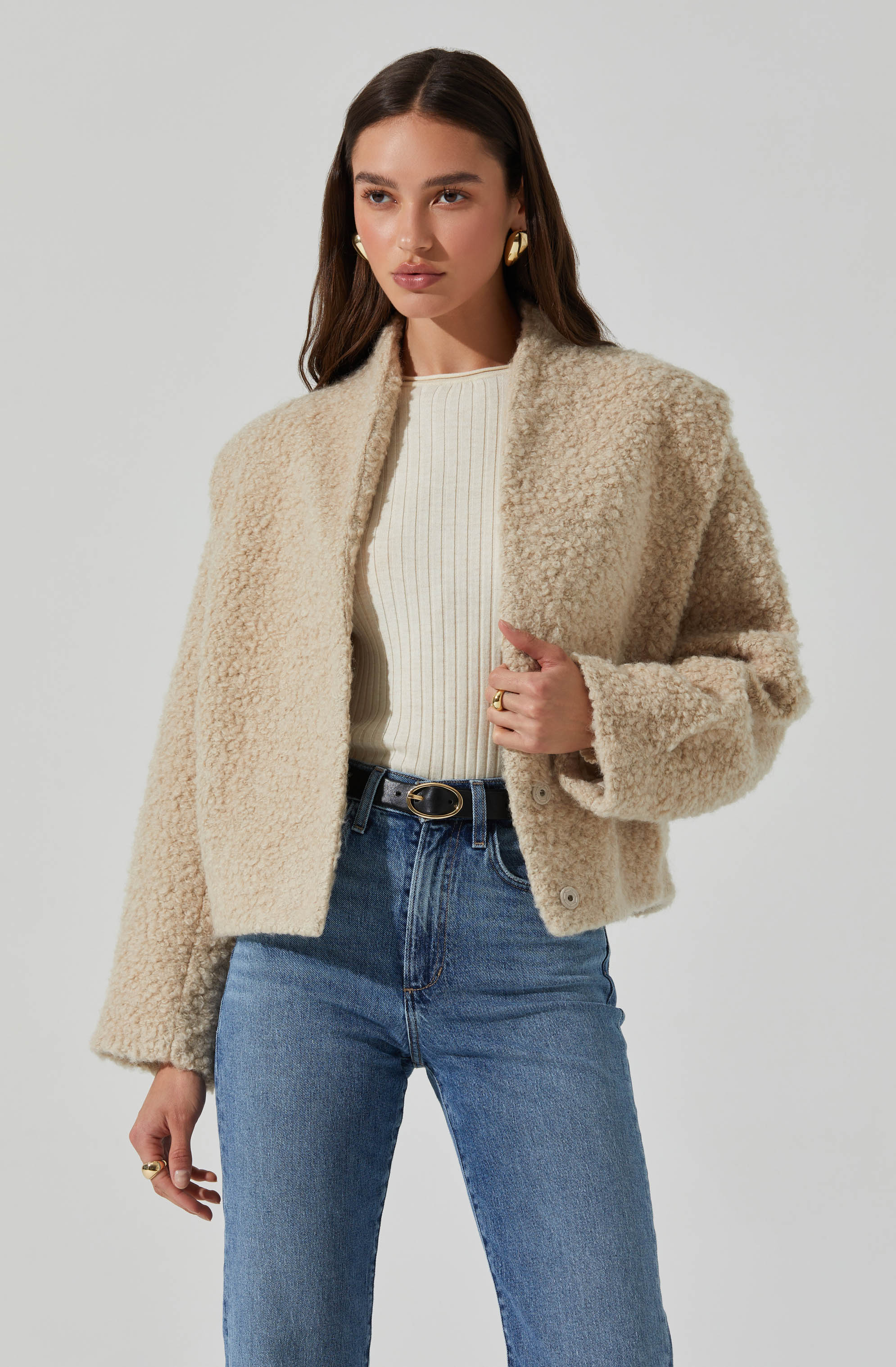 Nona Boxy Collarless Jacket - Image 3