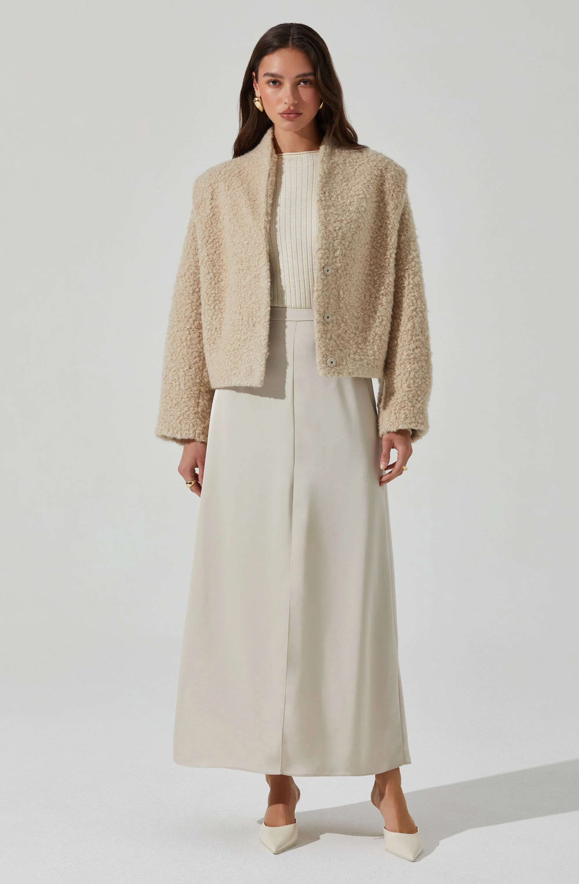 Nona Boxy Collarless Jacket - Image 4