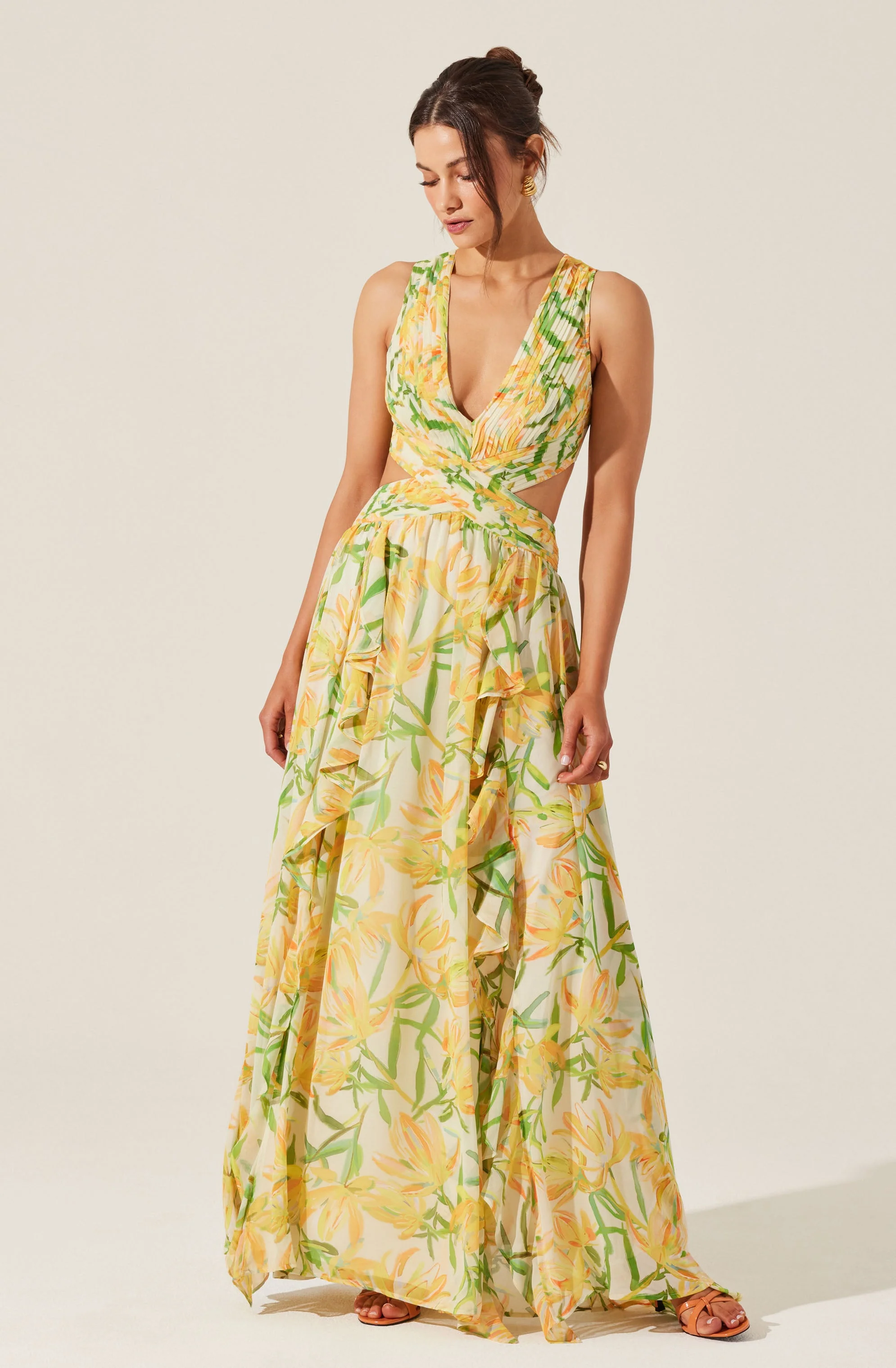 Noya Floral Cutout Maxi Dress - Image 10