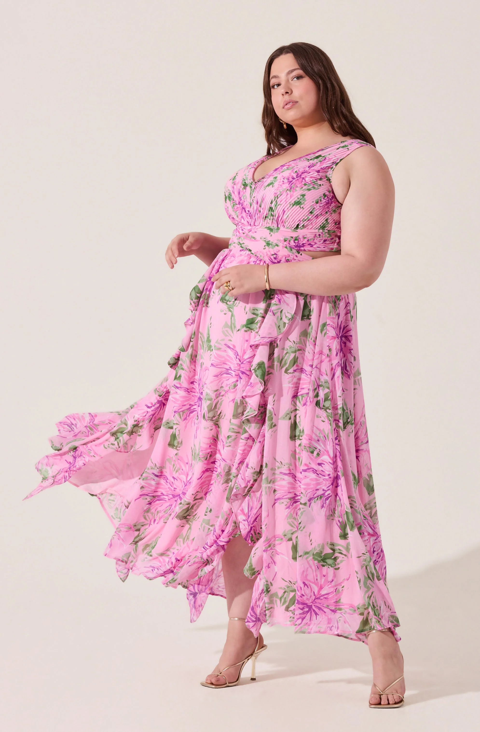 Noya Floral Cutout Maxi Dress - Image 13