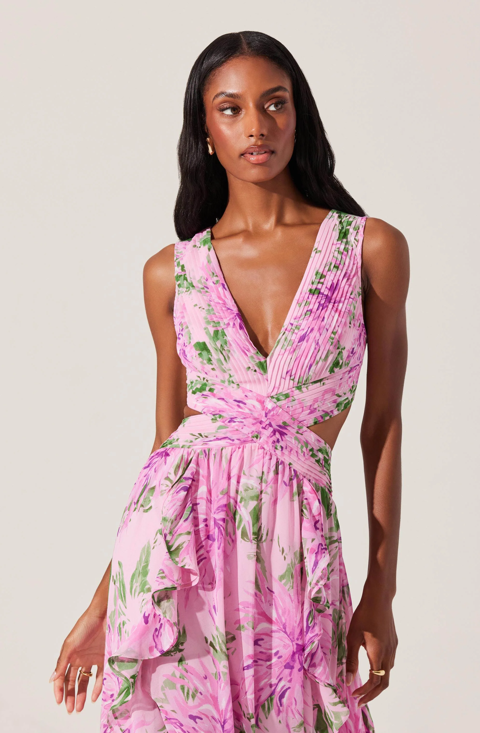 Noya Floral Cutout Maxi Dress - Image 4