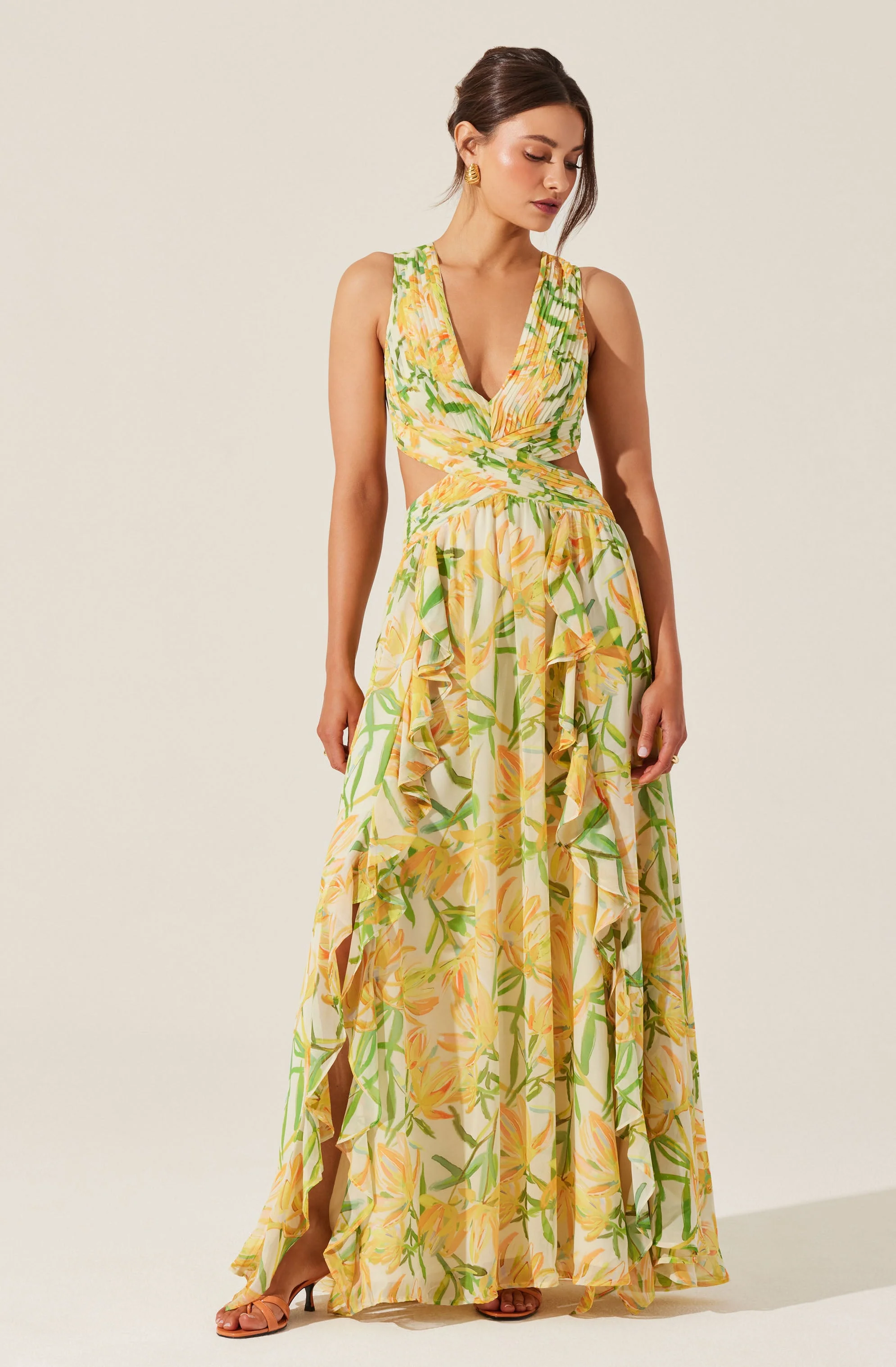 Noya Floral Cutout Maxi Dress - Image 7