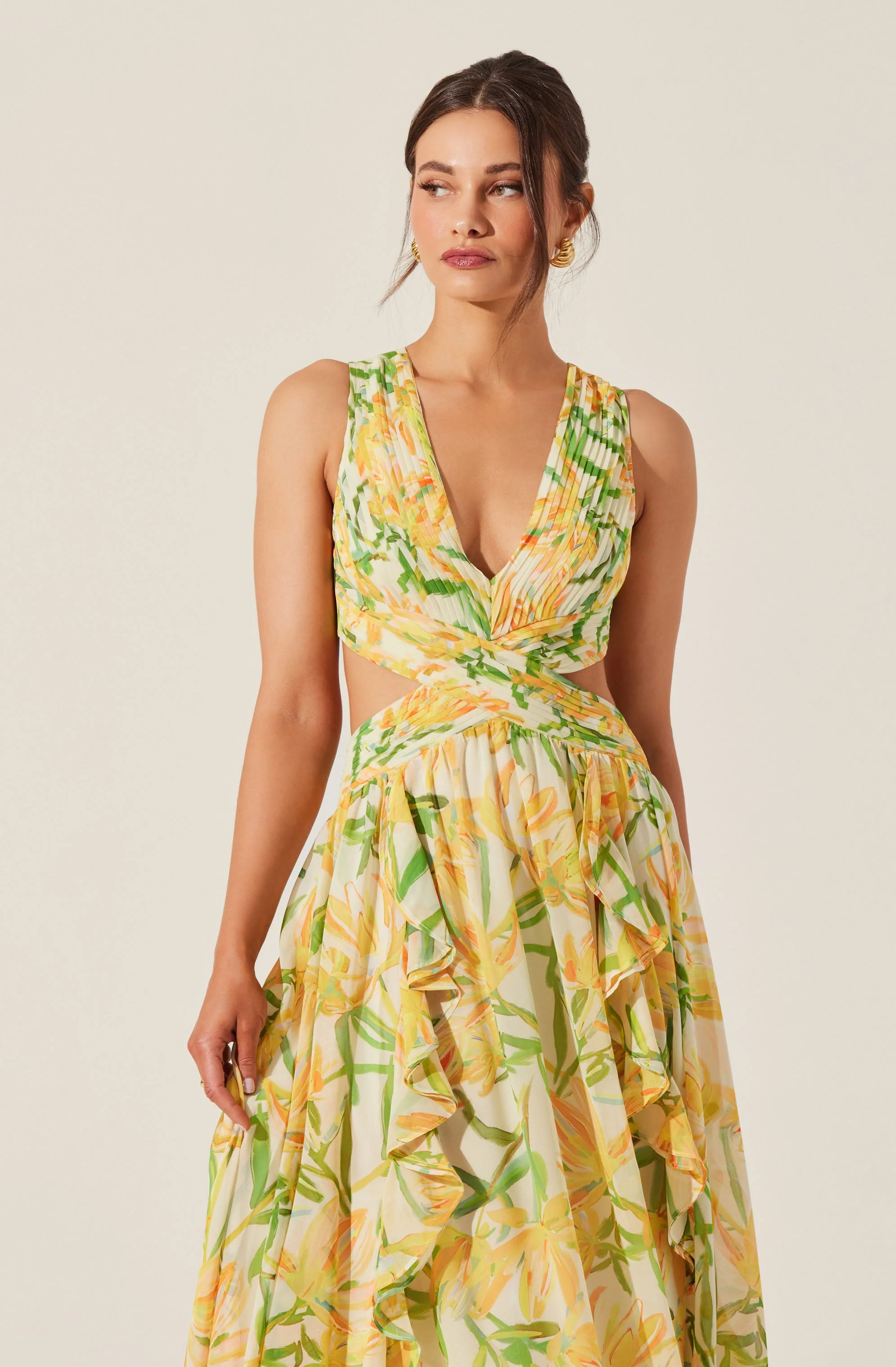 Noya Floral Cutout Maxi Dress - Image 8