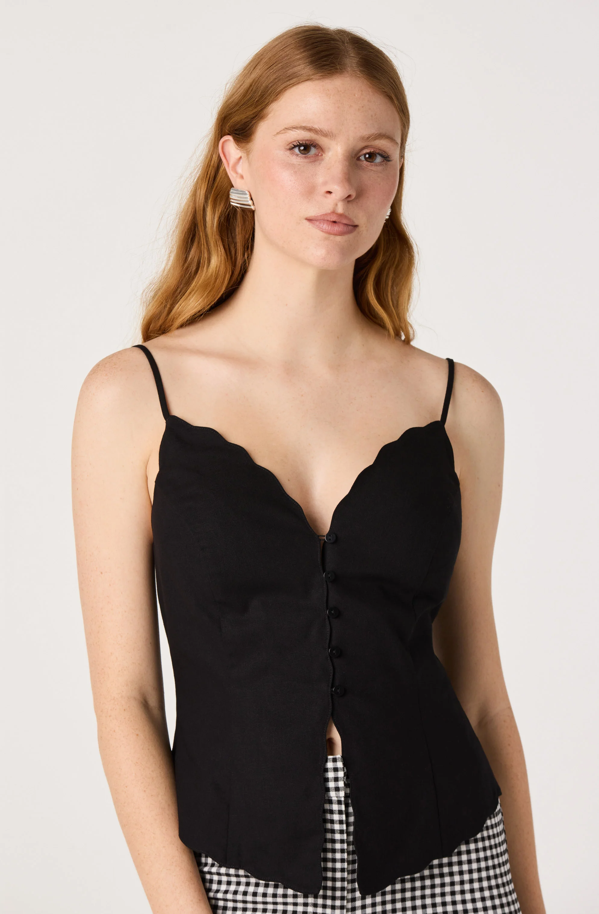 Odette V-Neck Button-Front Tank Top - Image 3