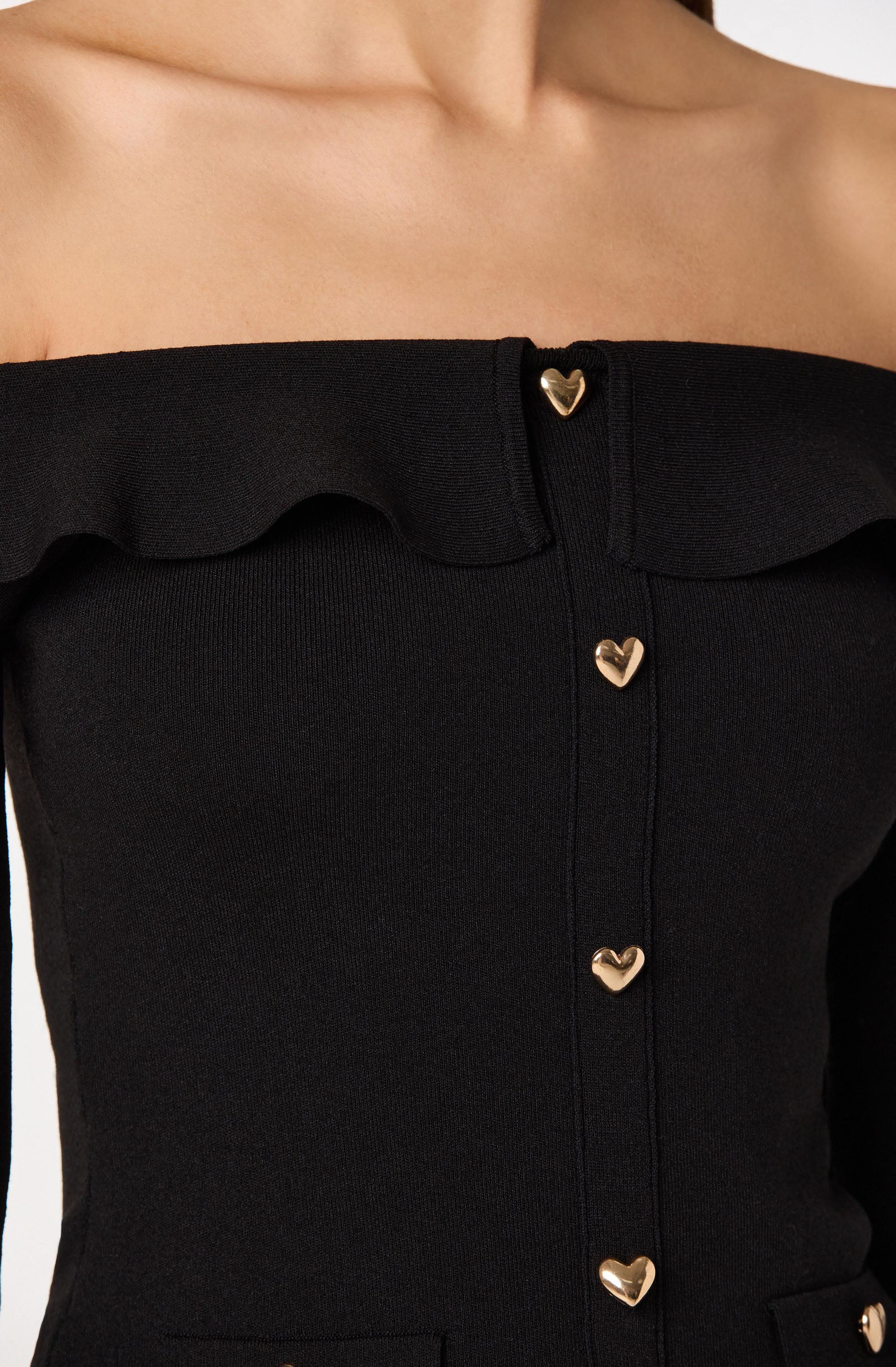 Off Shoulder Foldover Ruffle Sweater - Image 6