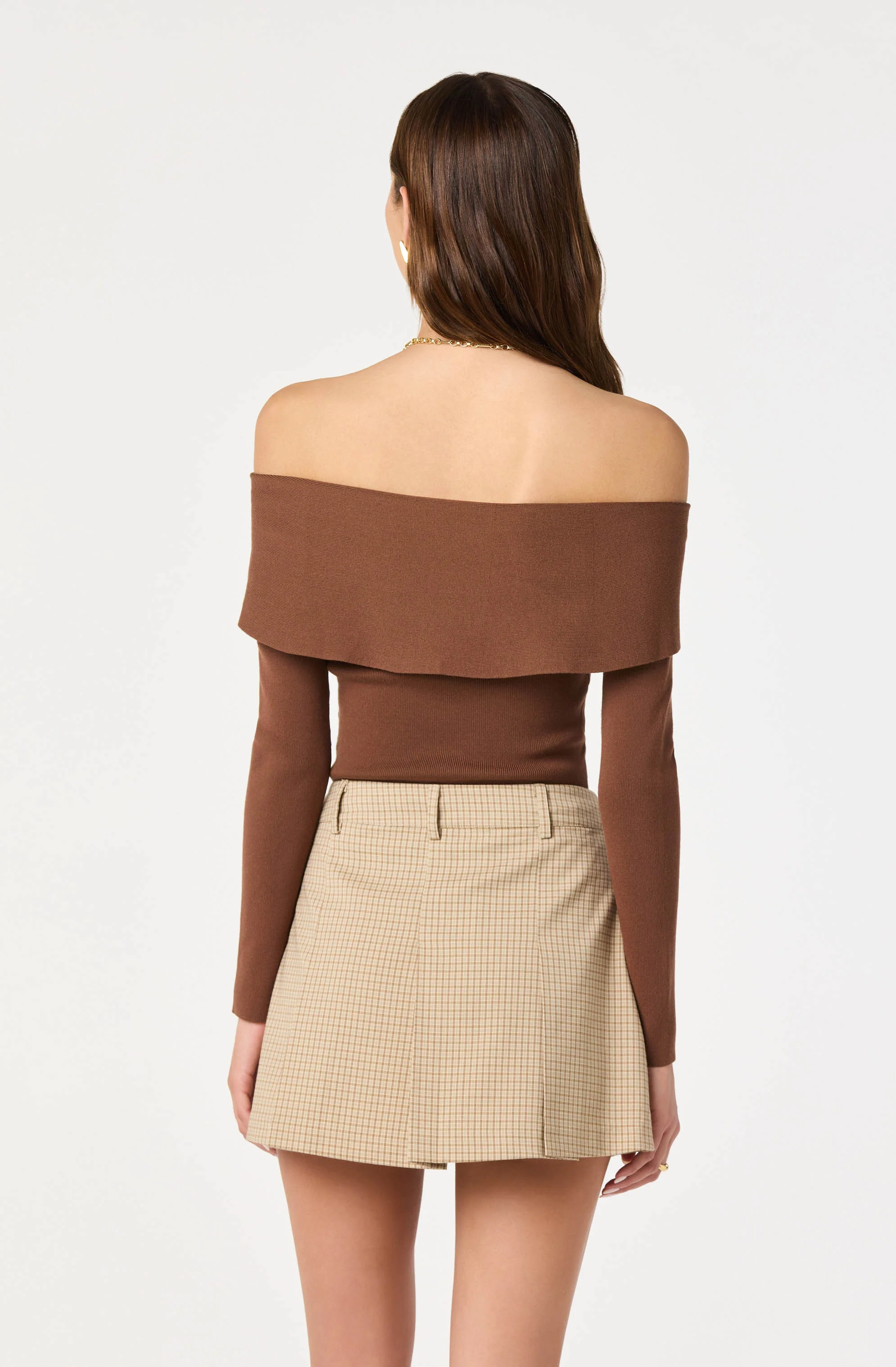 Ribbed Off Shoulder Long Sleeve Sweater - Image 6