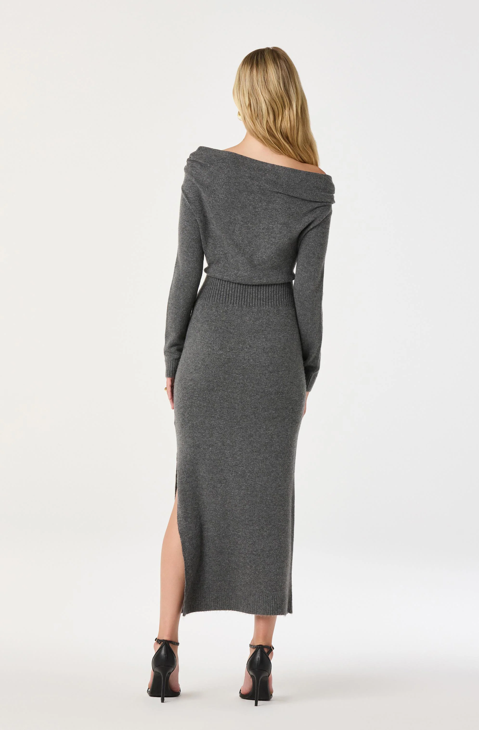 One Shoulder Midi Sweater Dress - Image 4