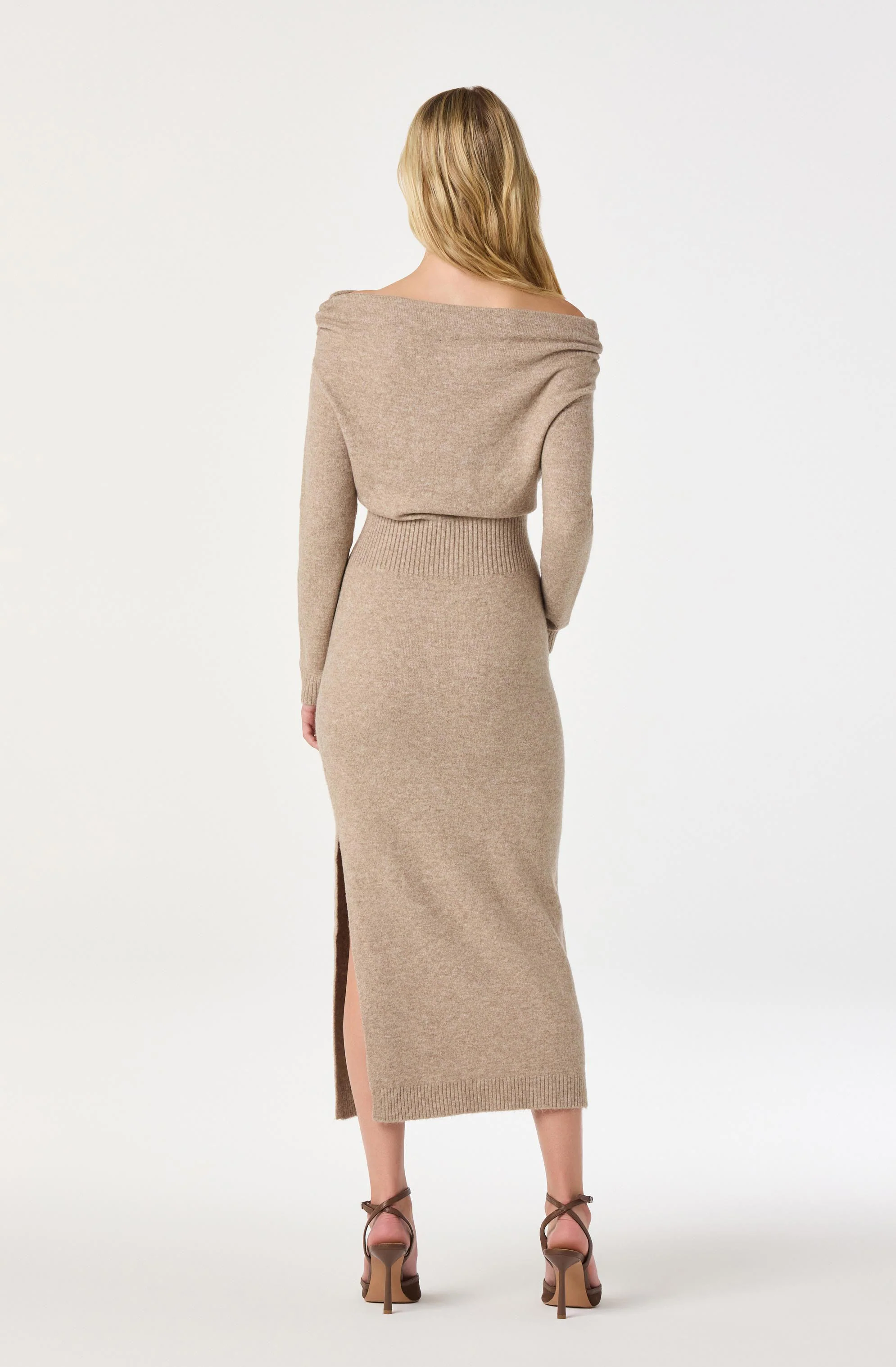 One Shoulder Midi Sweater Dress - Image 9