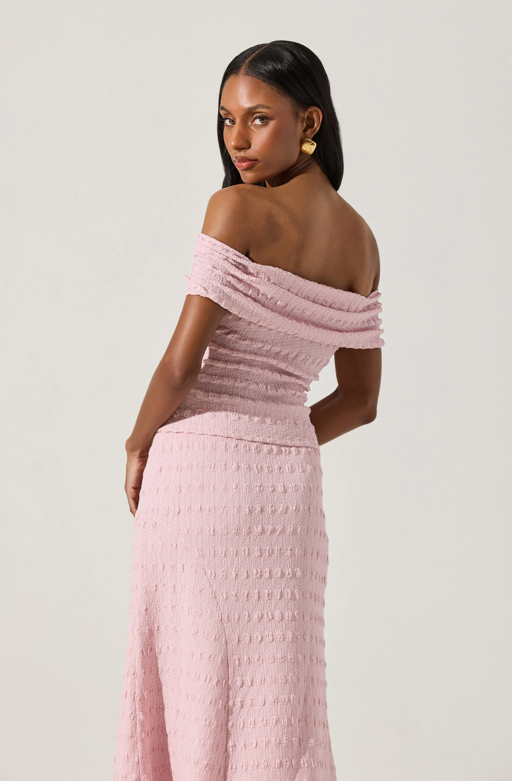 Off Shoulder Textured Knit Top - Image 11