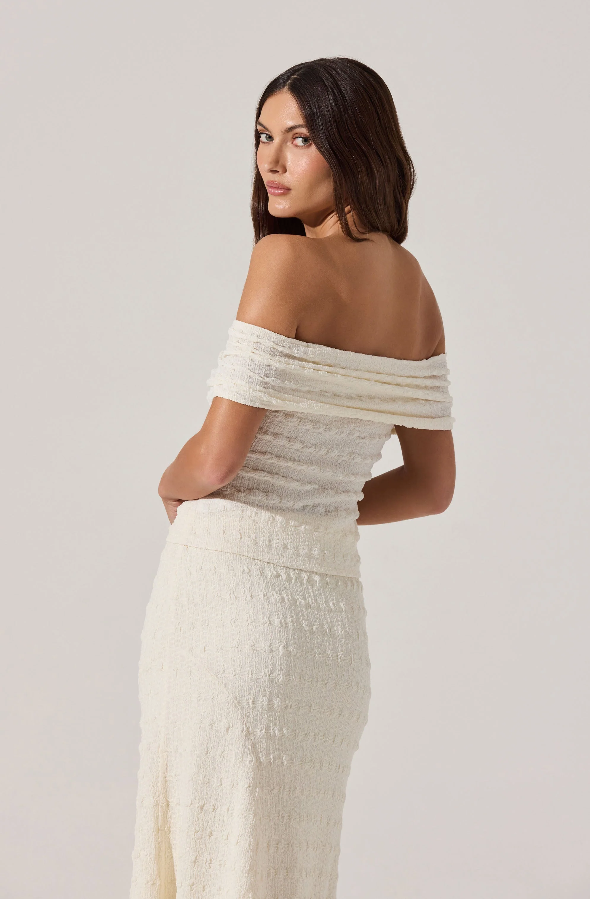 Off Shoulder Textured Knit Top - Image 17