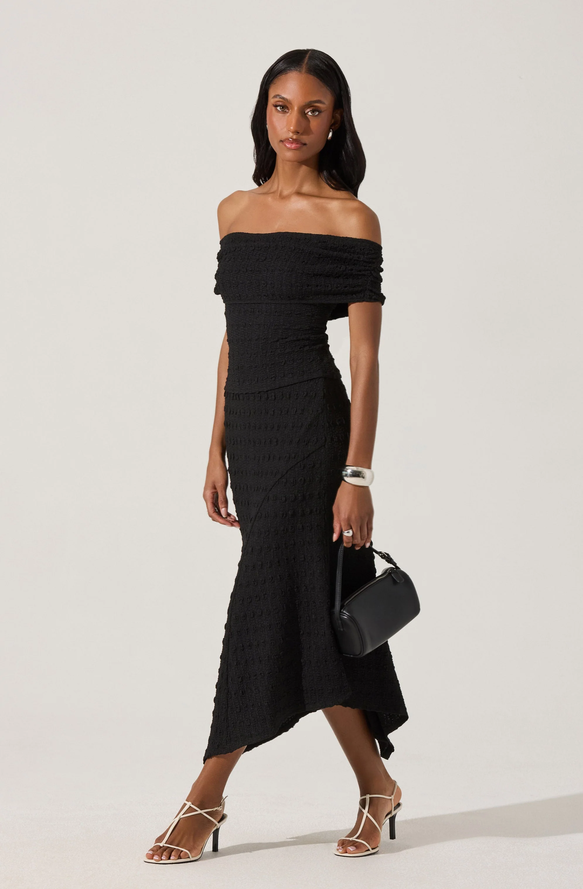 Off Shoulder Textured Knit Top - Image 2