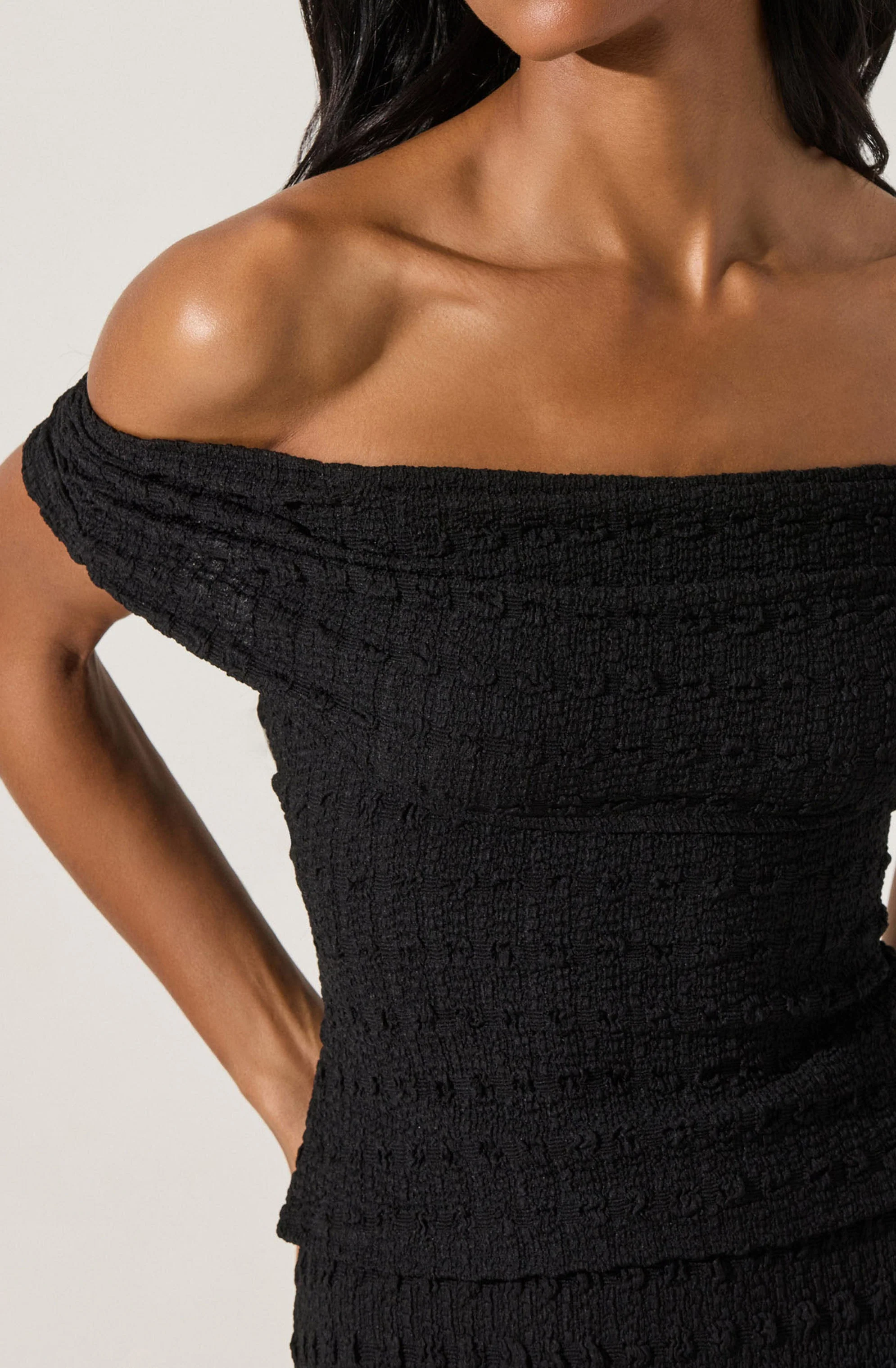 Off Shoulder Textured Knit Top - Image 6