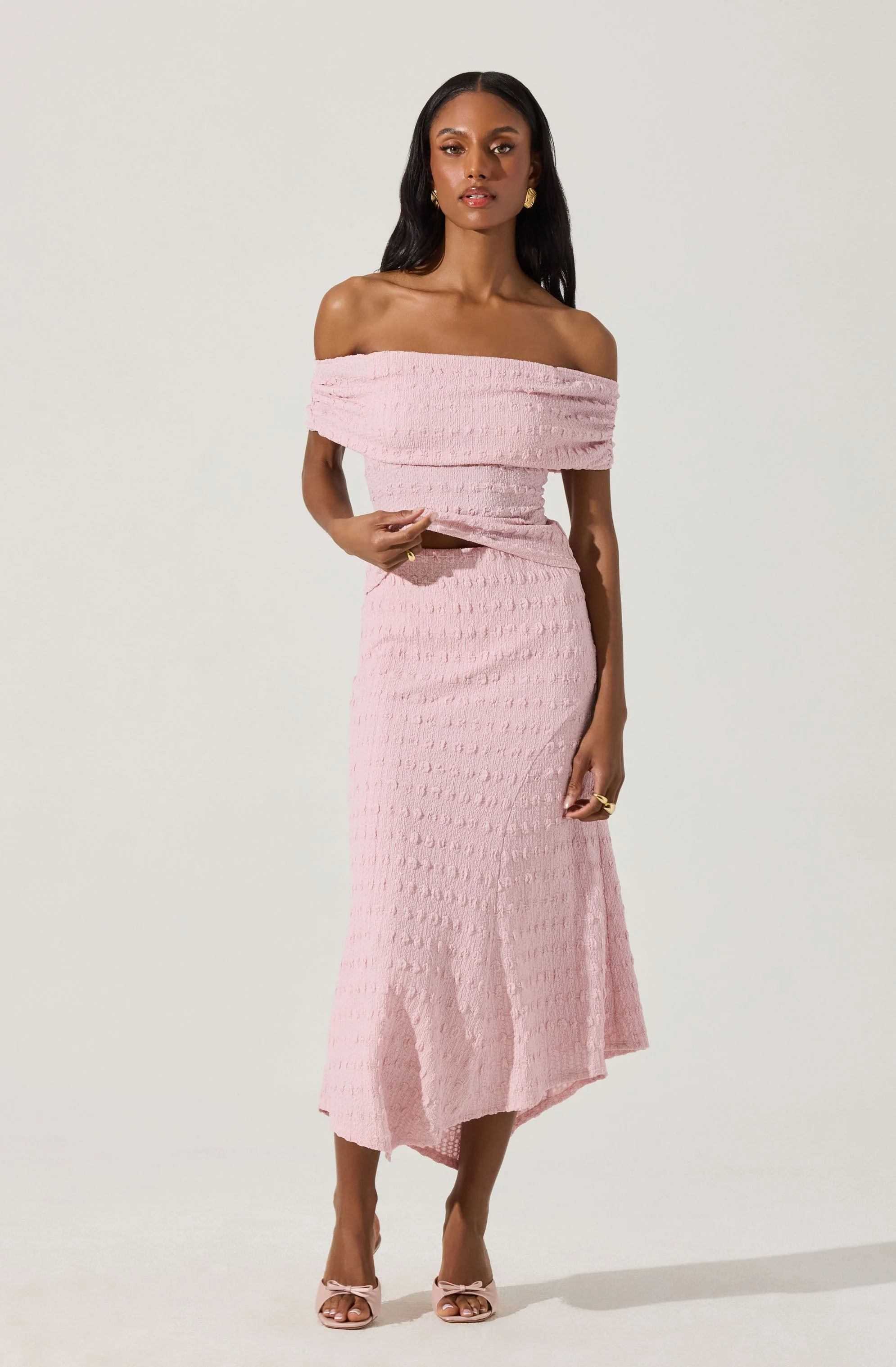 Off Shoulder Textured Knit Top - Image 8