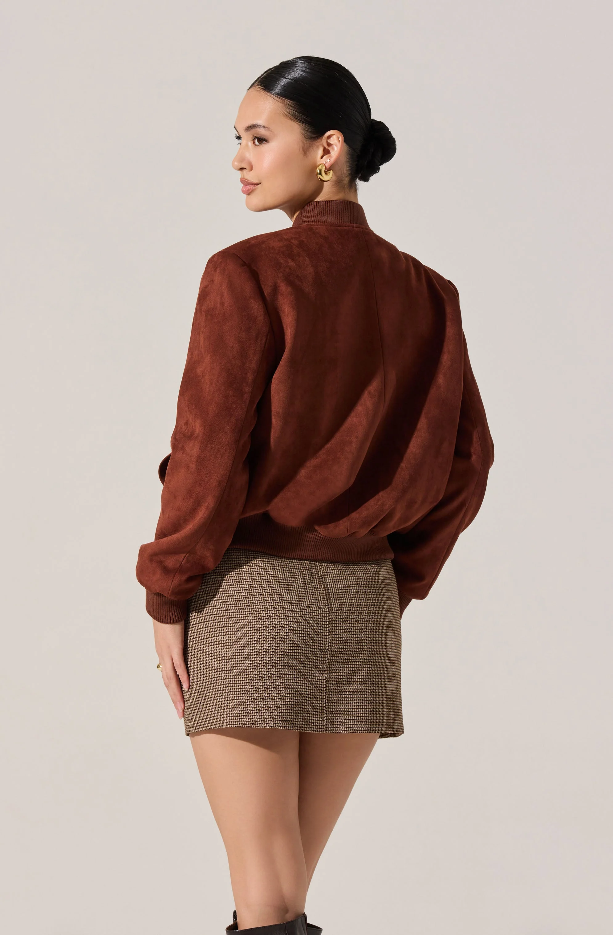 Olenna Faux Suede Bomber Jacket - Image 2