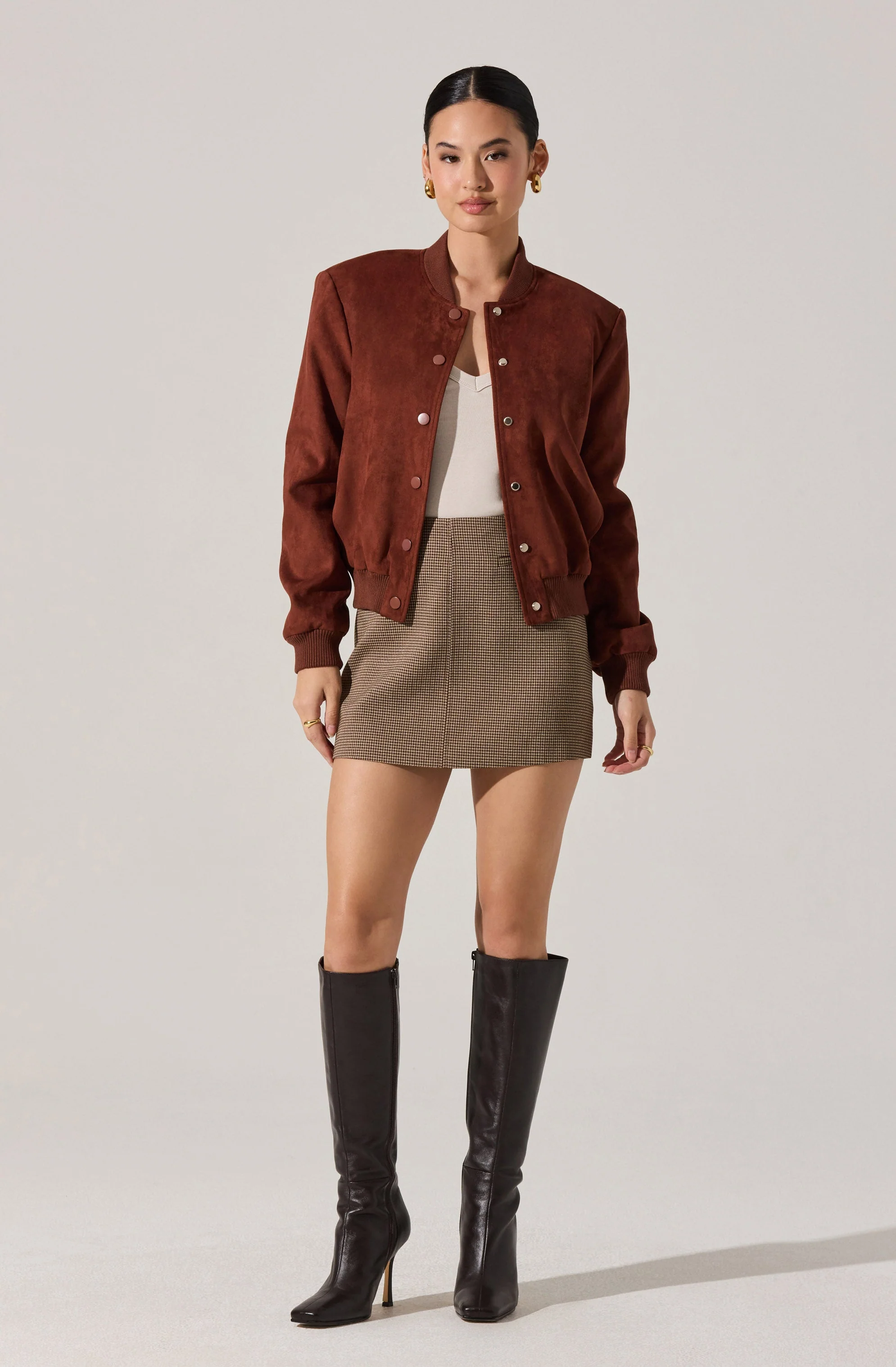 Olenna Faux Suede Bomber Jacket - Image 3