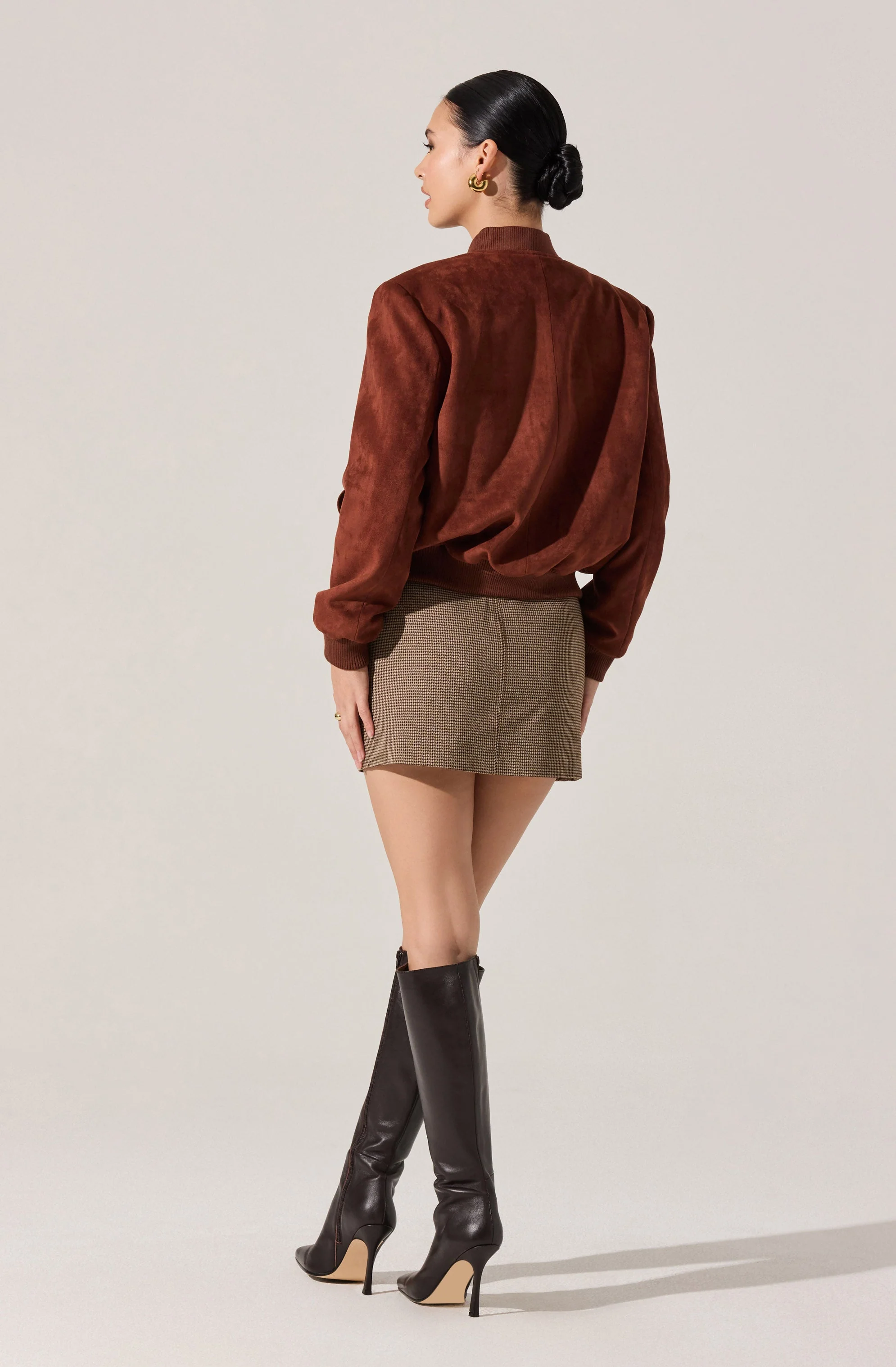 Olenna Faux Suede Bomber Jacket - Image 4