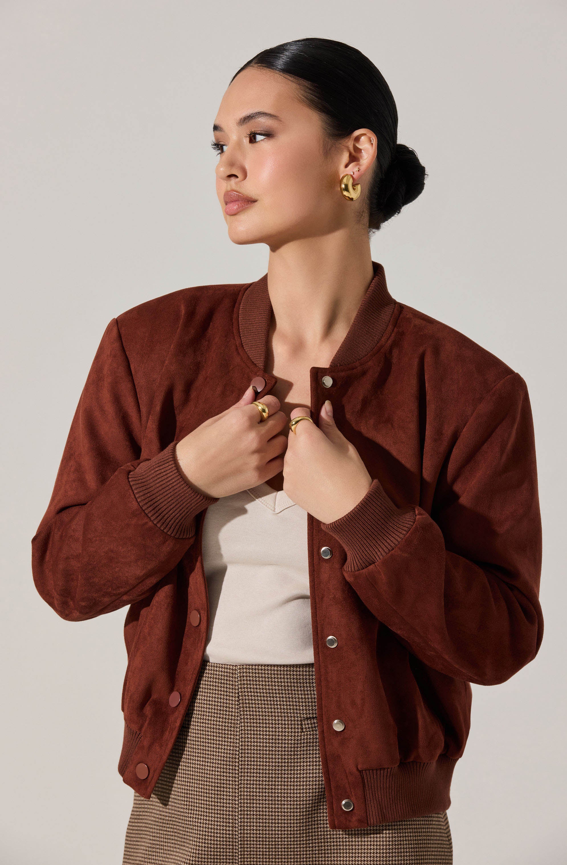 Olenna Faux Suede Bomber Jacket - Image 5